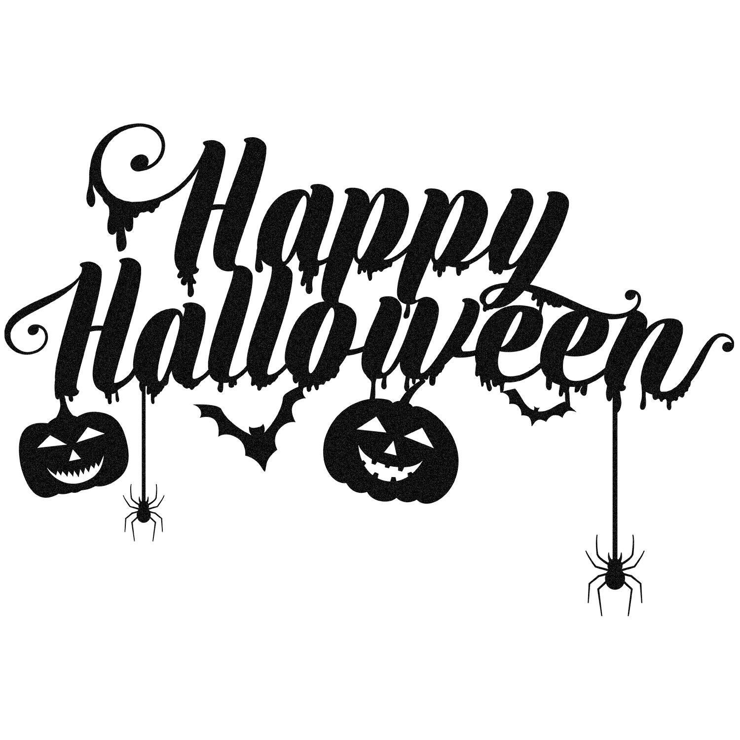 Acessório Decorativo de Parede Halloween 5 em Metal Preto - 59x40cm