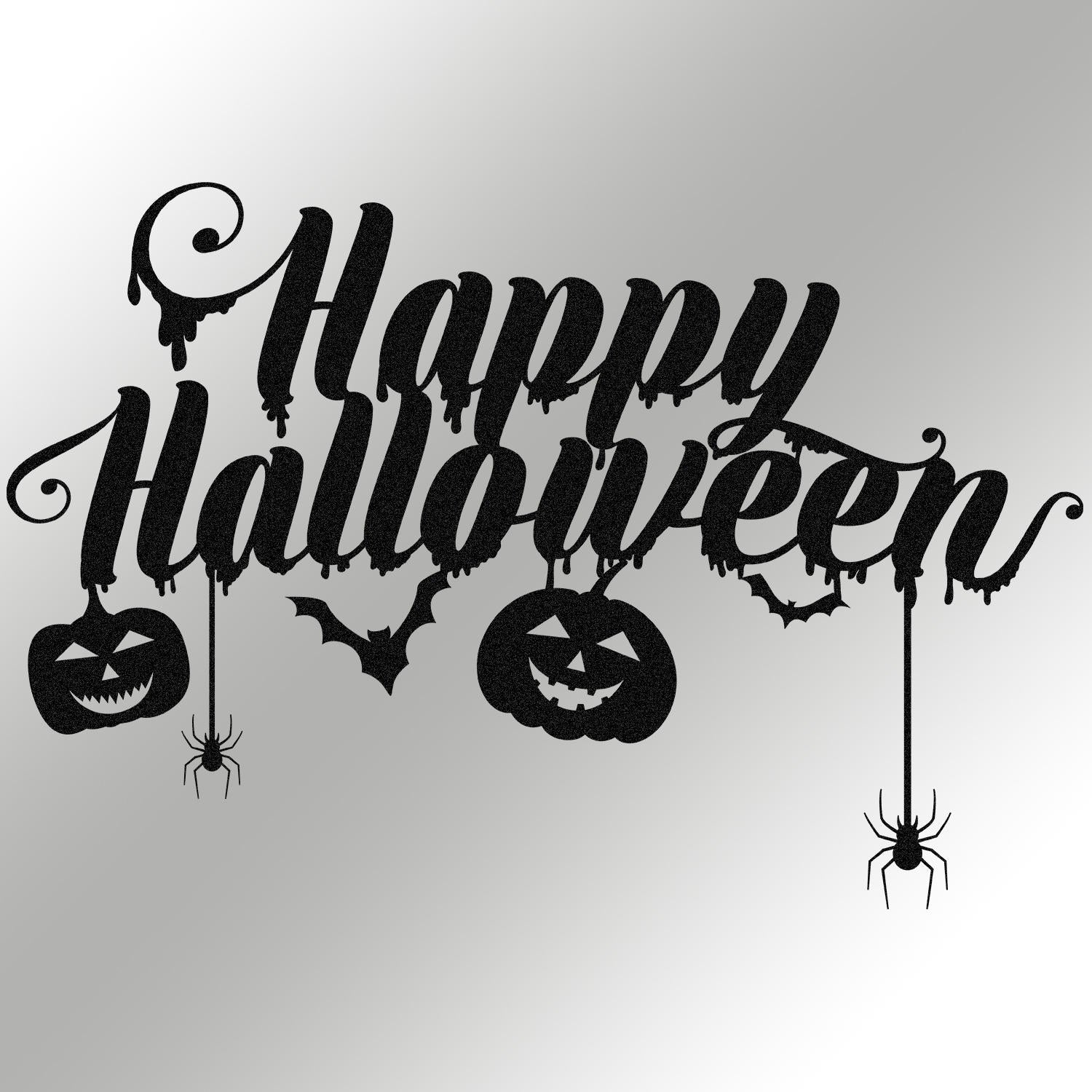 Acessório Decorativo de Parede Halloween 5 em Metal Preto - 59x40cm