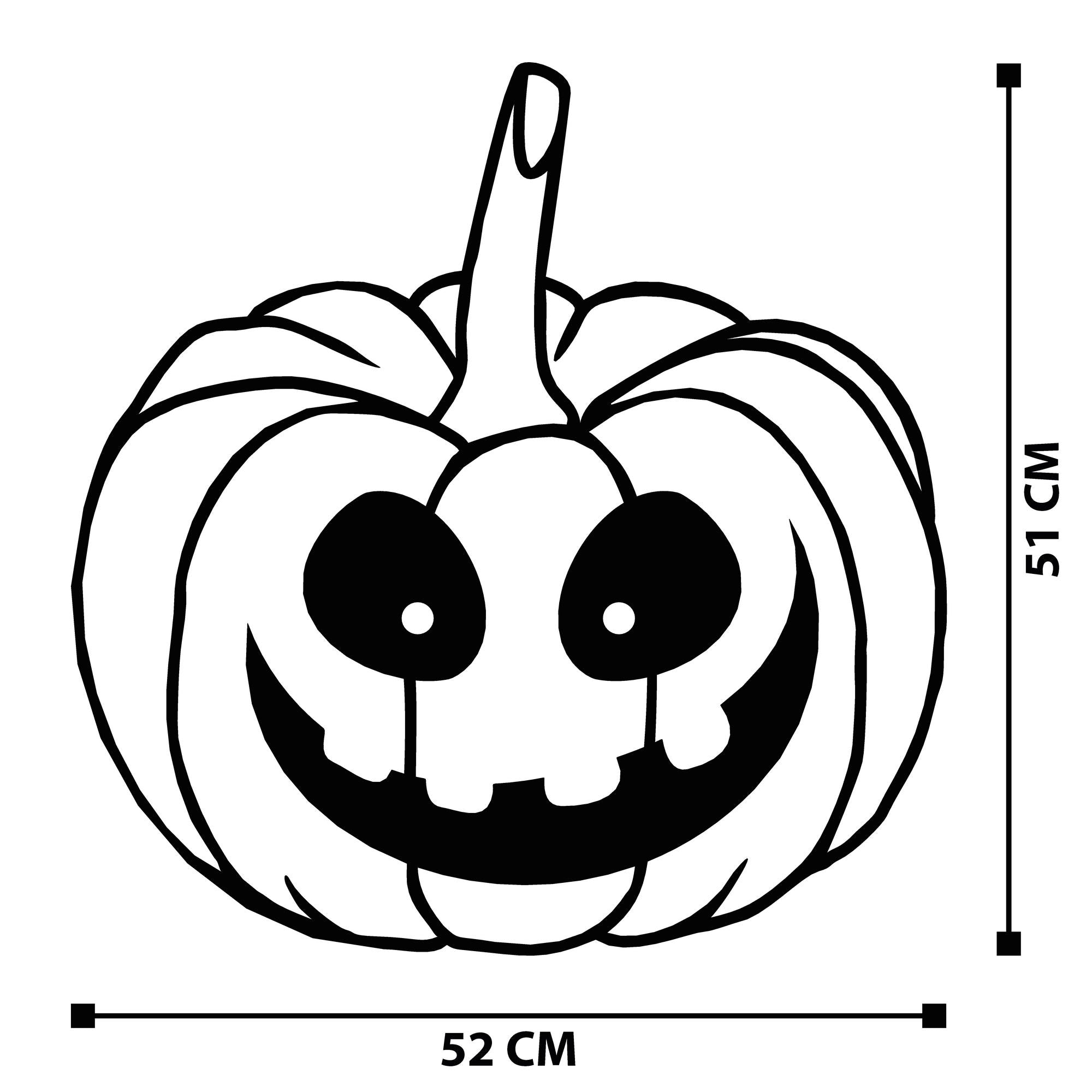 Acessório Decorativo de Parede Halloween 6 em Metal Preto - 52x51cm