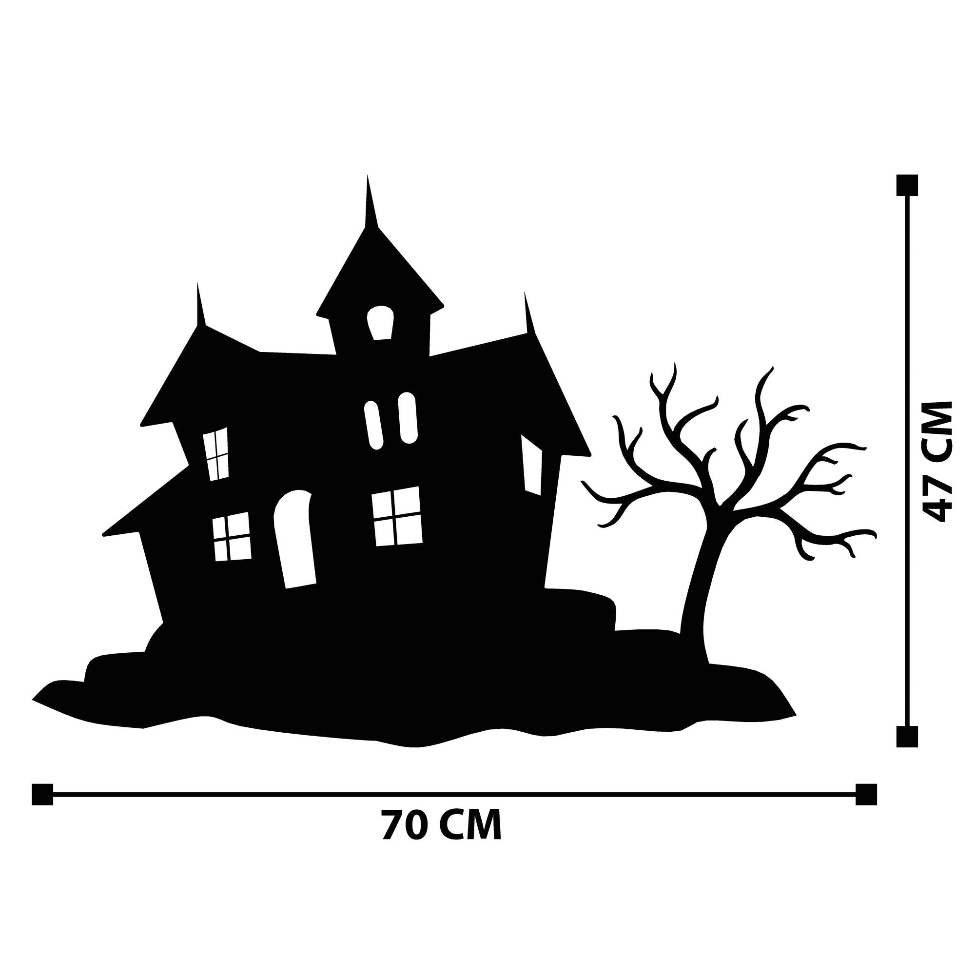 Acessório Decorativo de Parede em Metal Halloween 9 - Preto 70x47cm