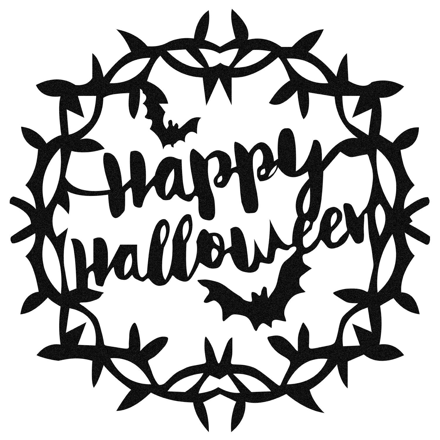 Acessório Decorativo de Parede em Metal Halloween - Preto 49x49cm