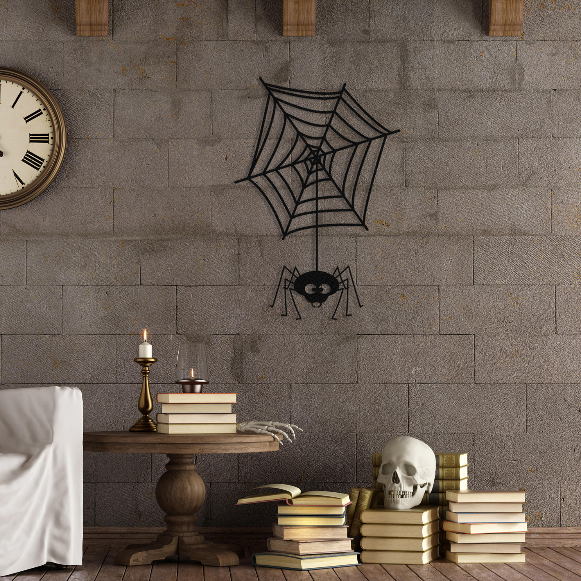 Acessório Decorativo de Parede Halloween 13 em Metal Preto - 36x53cm