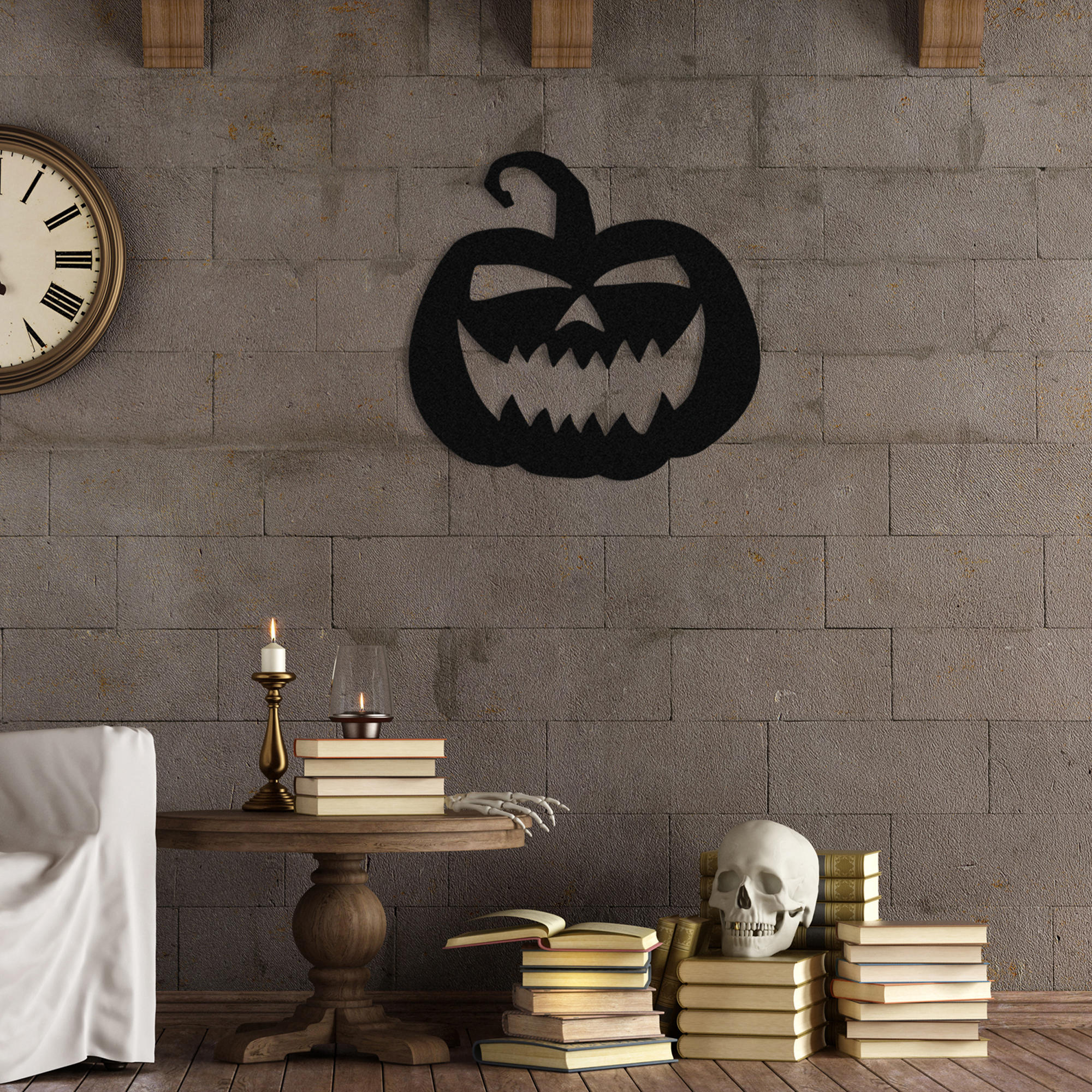 Acessório Decorativo de Parede em Metal Halloween 14 - Preto 53x50cm