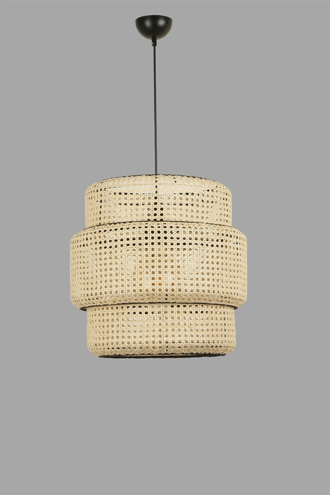 Candeeiro de Teto – 40 cm – Cor de rattan – Rattan e metal