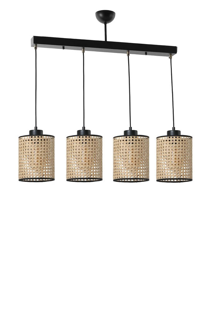 Candeeiro de Teto - Rattan - Metal