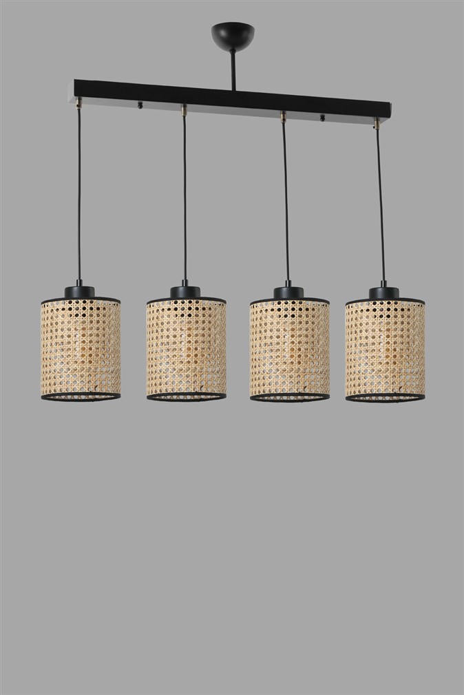 Candeeiro de Teto - Rattan - Metal