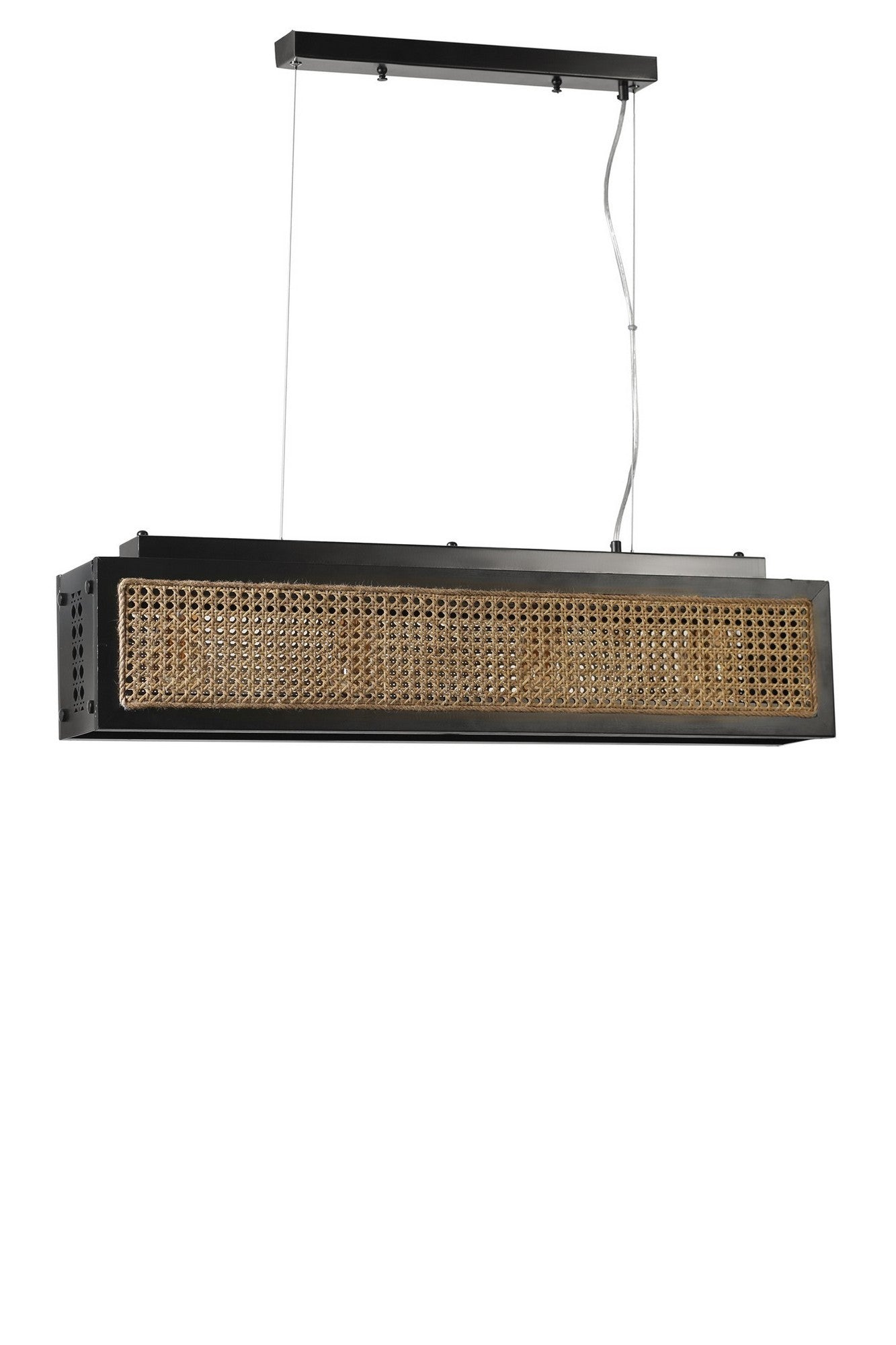 Candeeiro de Teto – 88 cm – Preto – Rattan