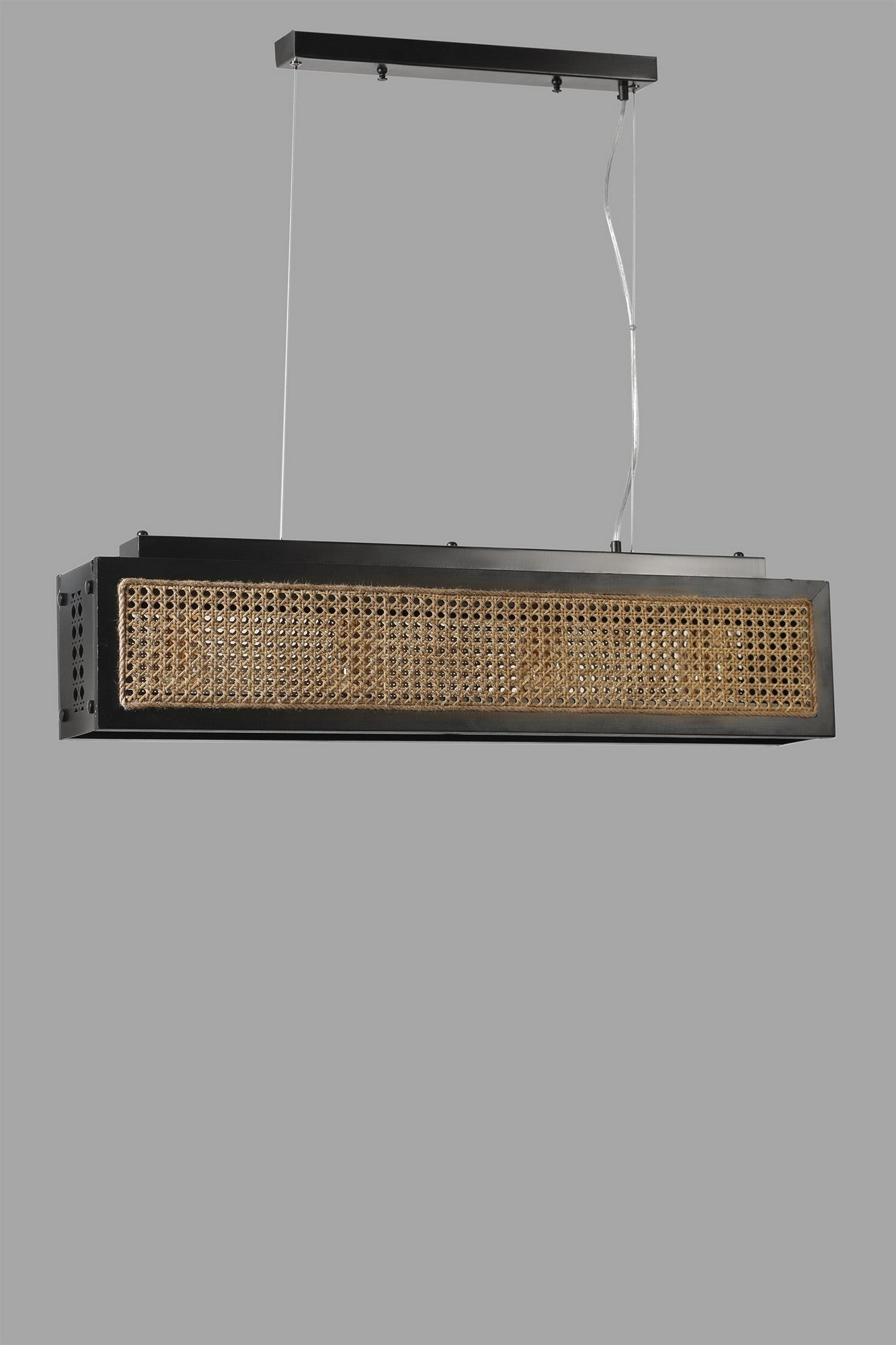 Candeeiro de Teto – 88 cm – Preto – Rattan