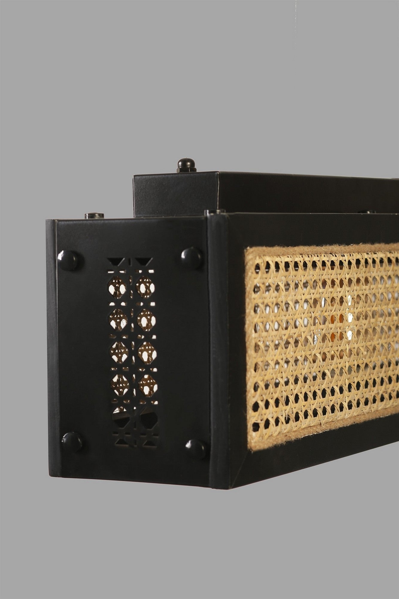 Candeeiro de Teto – 88 cm – Preto – Rattan