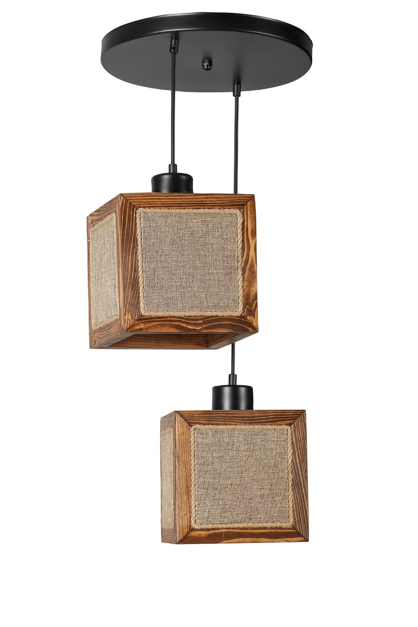 Candeeiro de Teto - 70 cm - Cor de Noz - Madeira de Fir