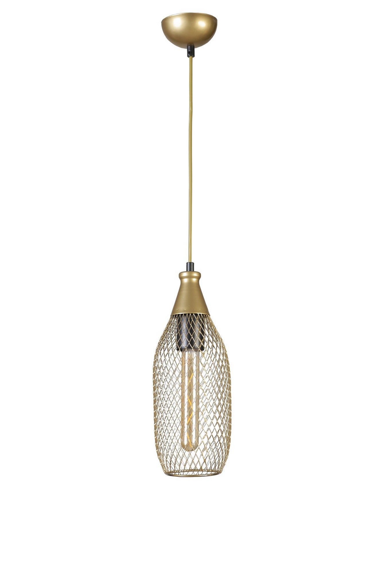Candeeiro de Teto - 70 cm - Dourado - Metal