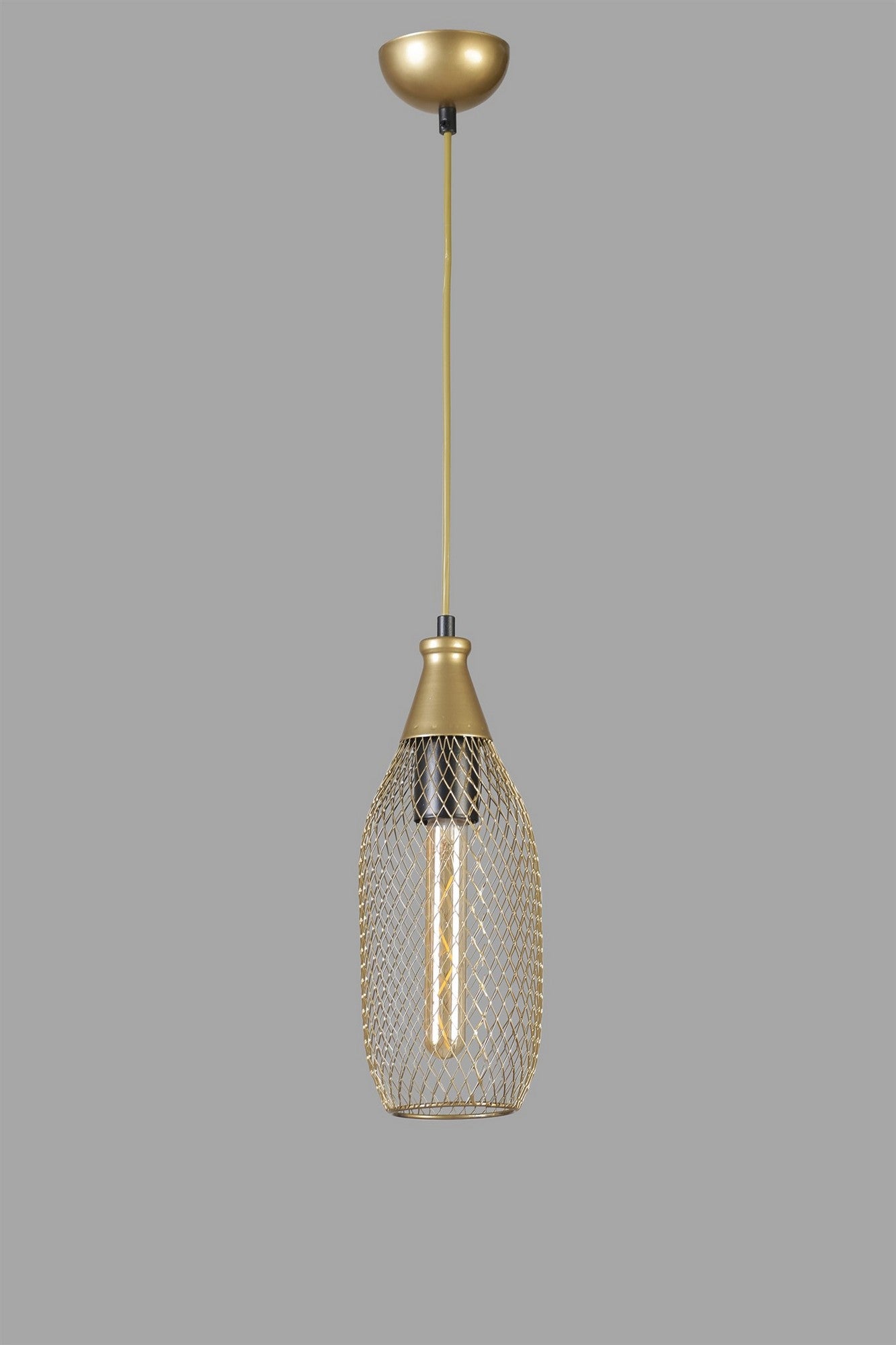 Candeeiro de Teto - 70 cm - Dourado - Metal