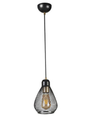 Candeeiro de Teto – 70 cm – Preto e Dourado – Metal
