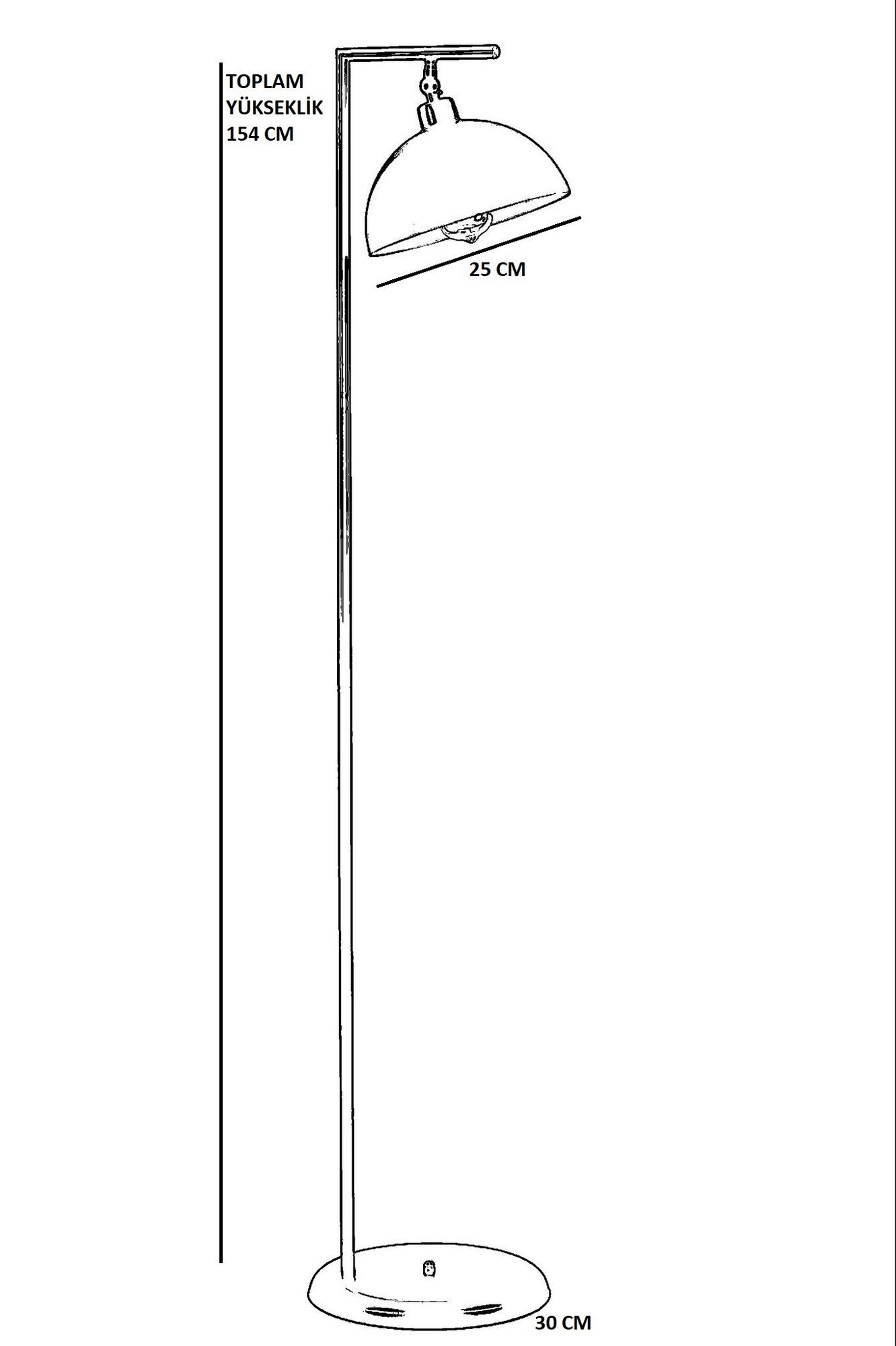 Candeeiro de Pé - 154 cm - Dourado - Metal