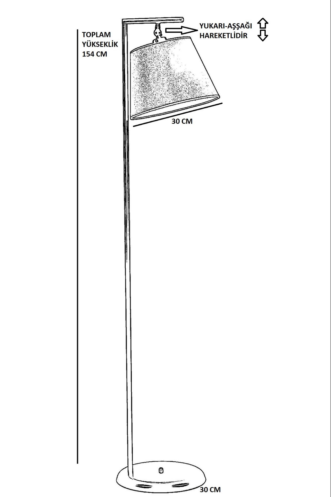 Candeeiro de Pé – 154 cm – Dourado – Metal