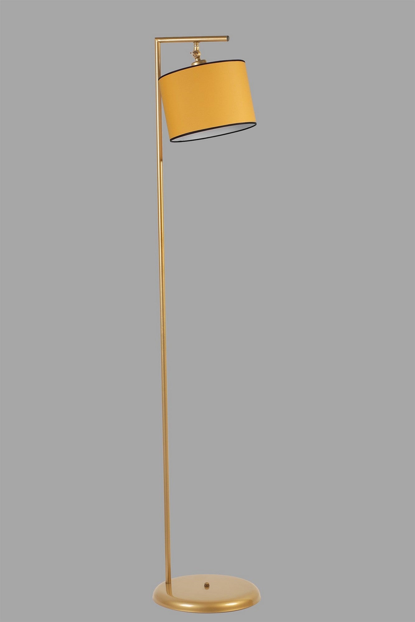 Candeeiro de Pé – 154 cm – Dourado, Mostarda – Metal
