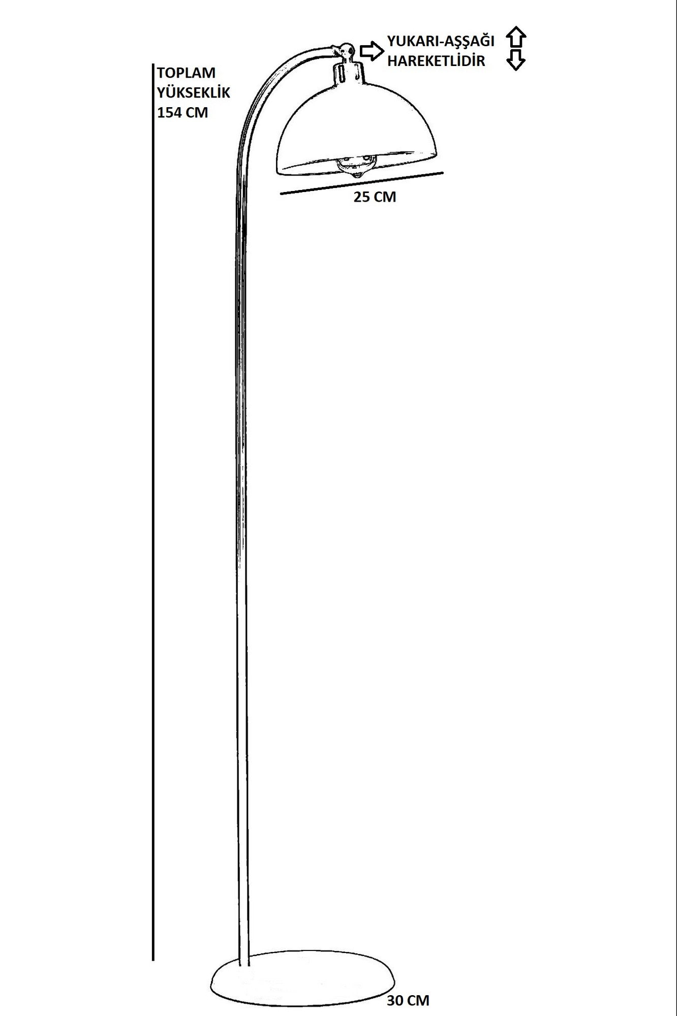 Candeeiro de Pé – 154 cm – Dourado – Metal