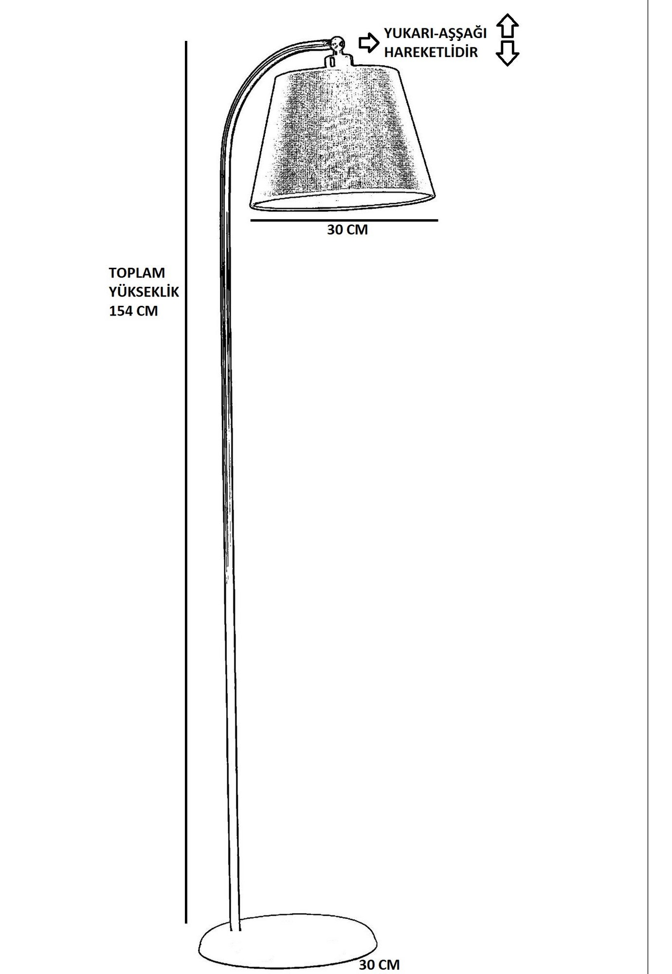 Candeeiro de Pé – 154 cm – Dourado – Metal
