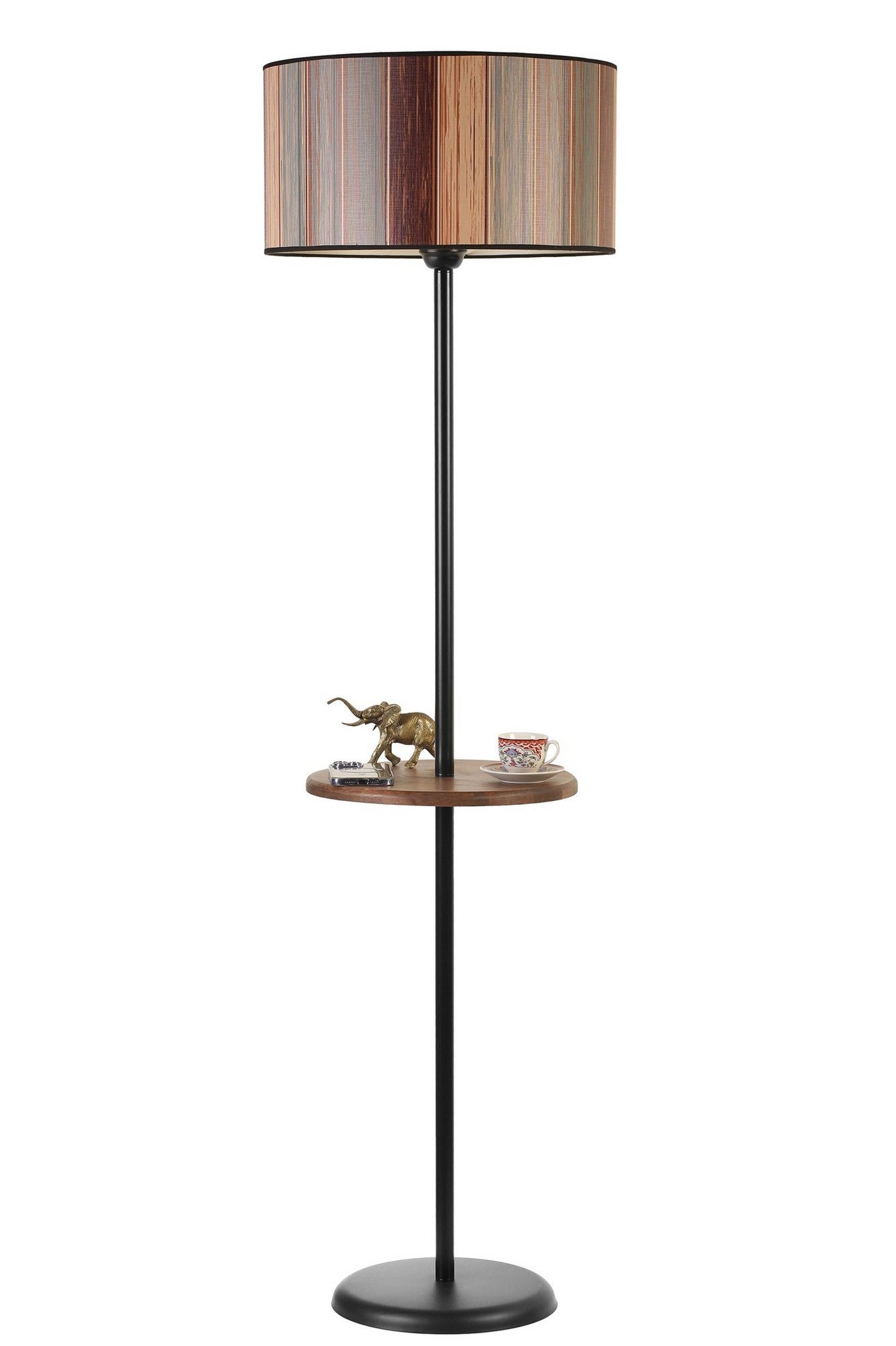Candeeiro de Pé – 160 cm – Multicolorido – Metal e Madeira