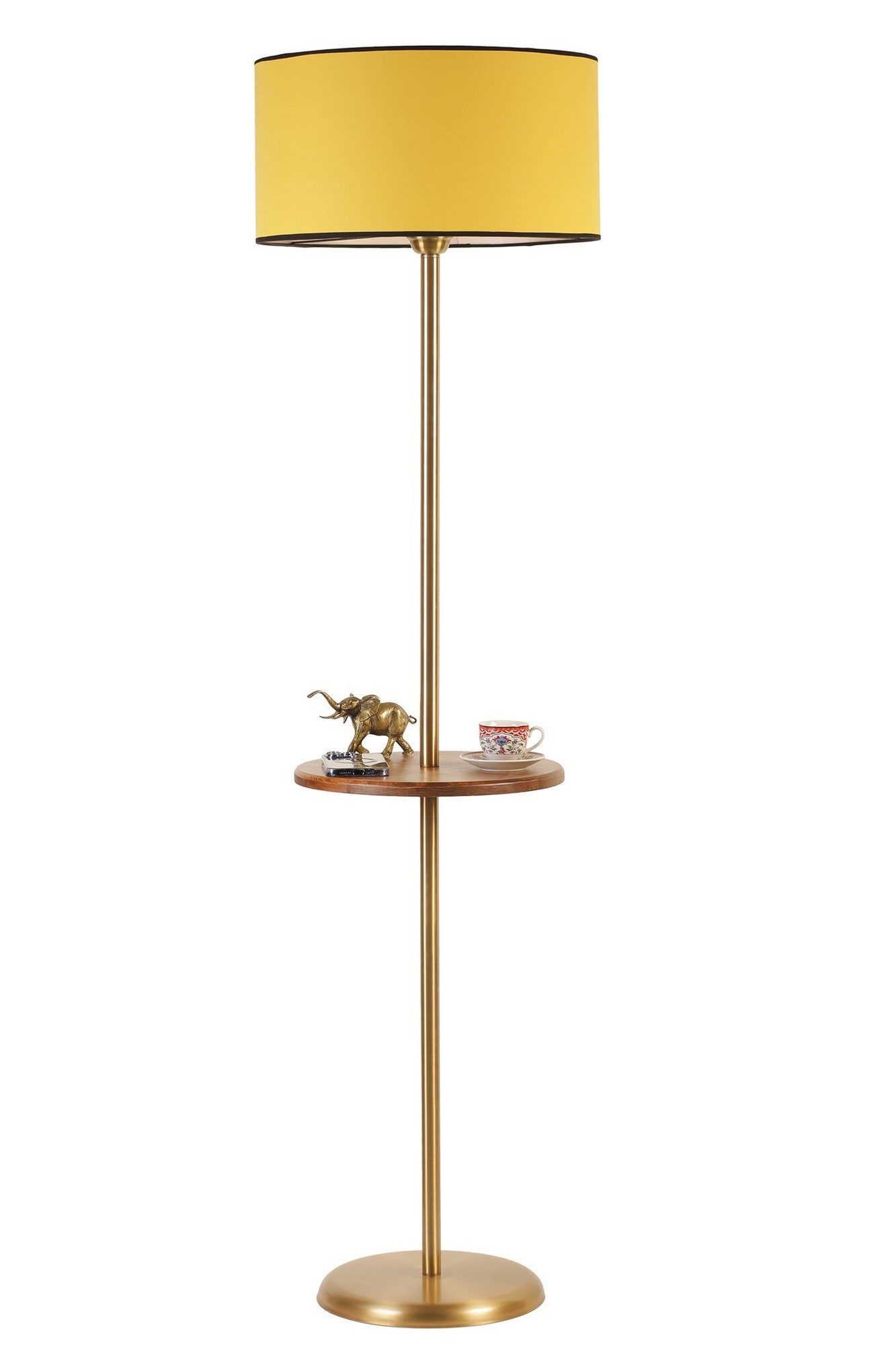 Candeeiro de Pé – 160 cm – Dourado e Mostarda – Metal