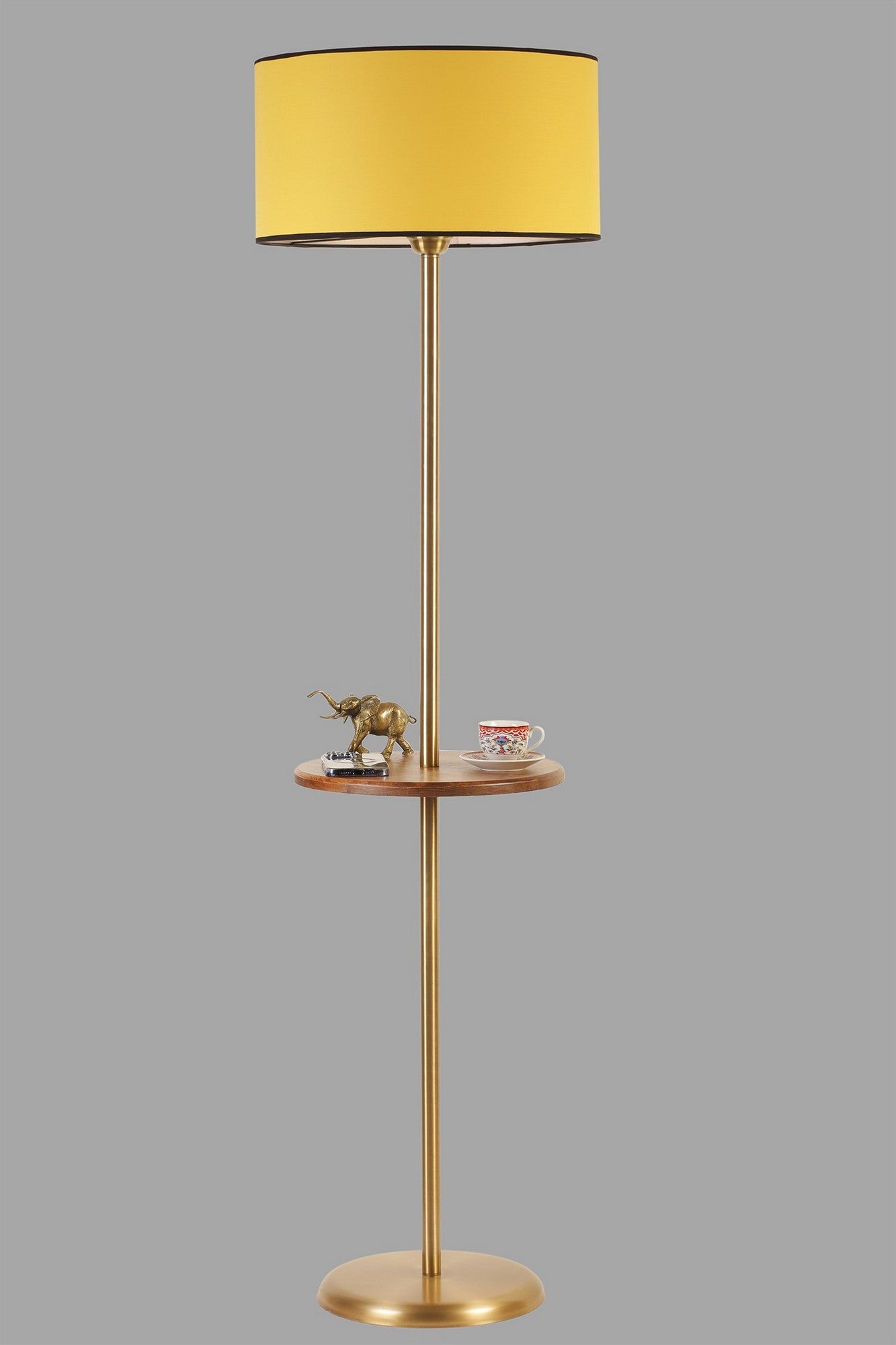 Candeeiro de Pé – 160 cm – Dourado e Mostarda – Metal