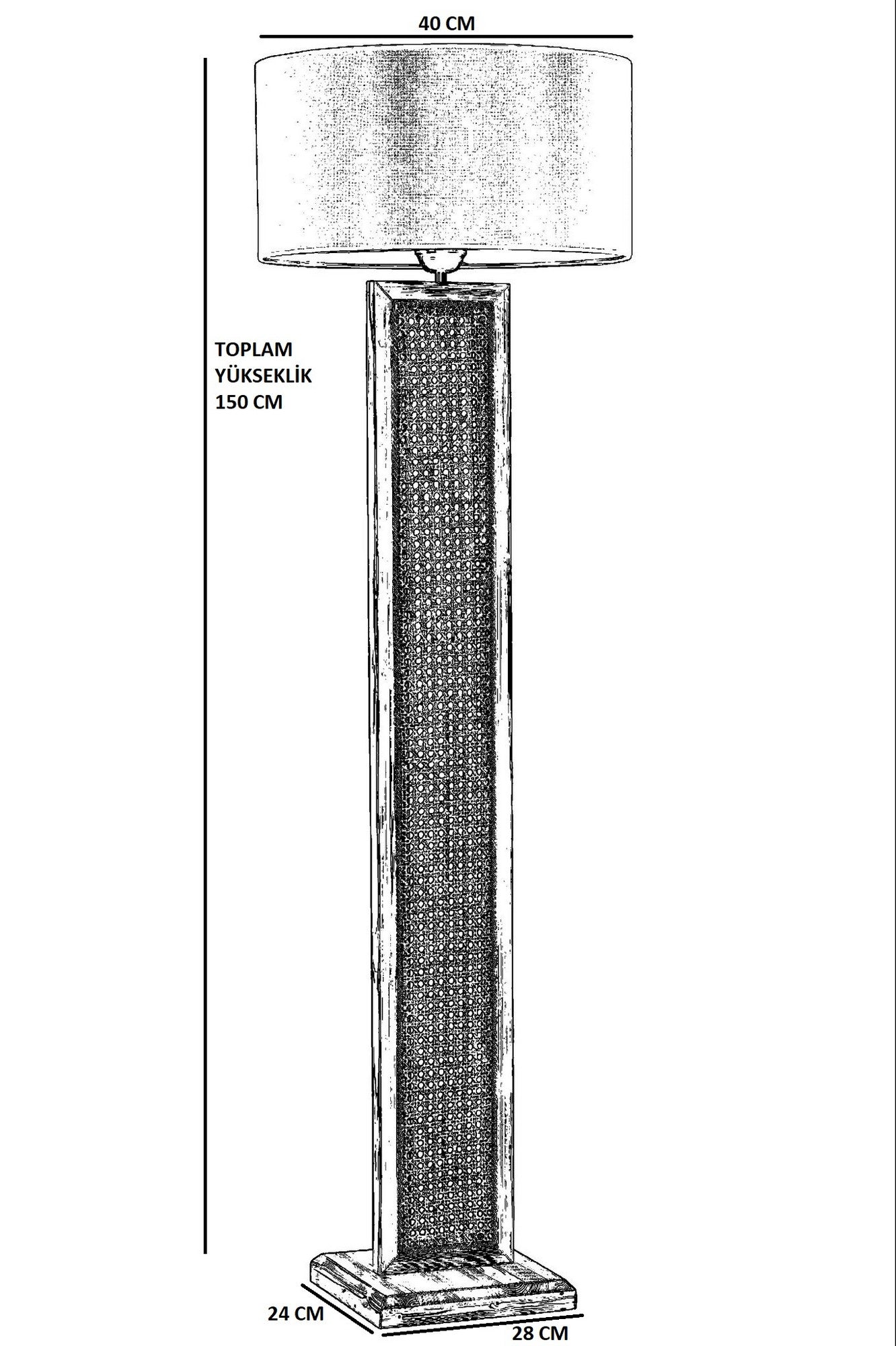 Candeeiro de Pé – 150 cm – Multicolorido – Madeira de Abeto