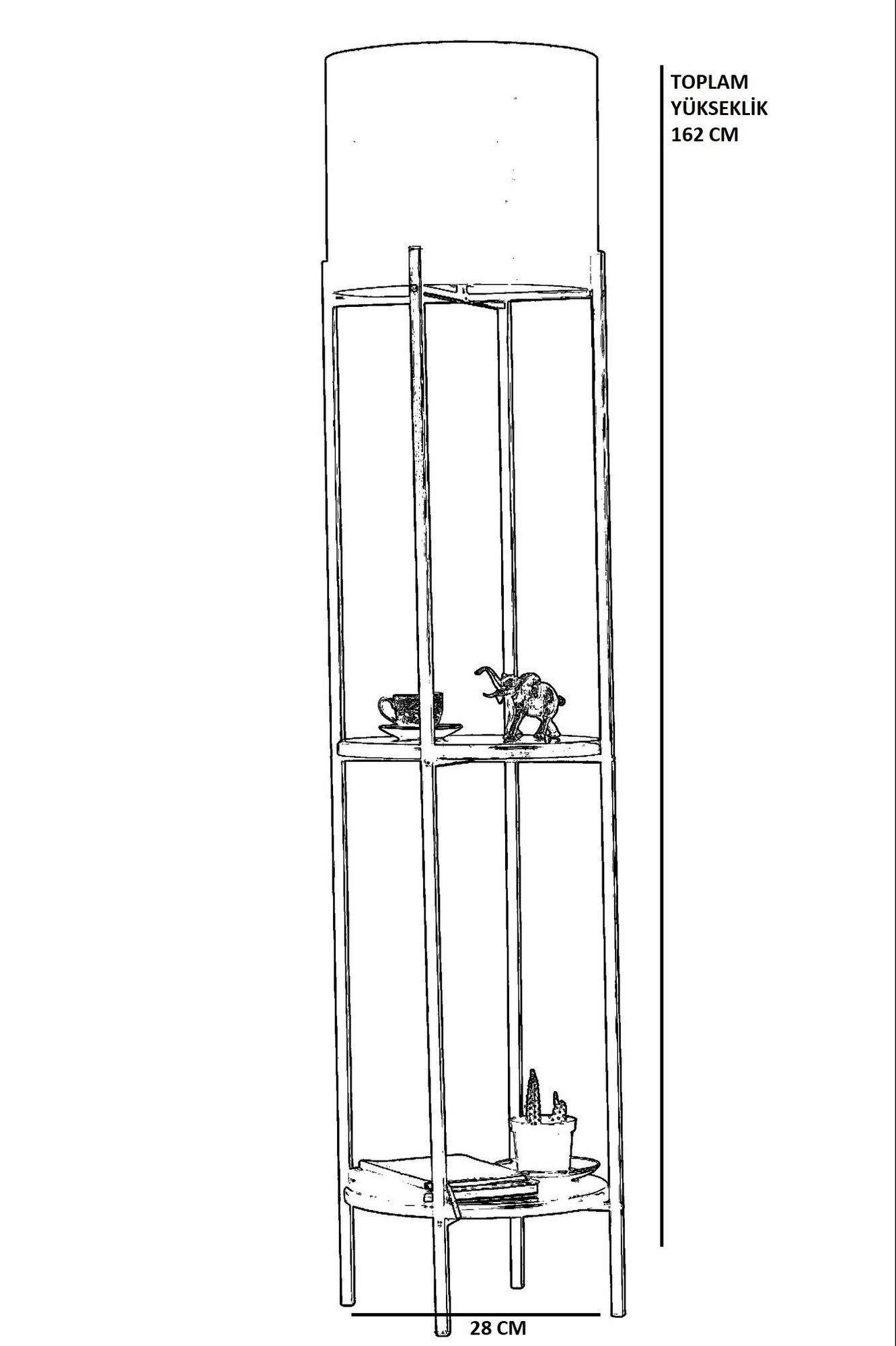 Candeeiro de Pé – 162 cm – Preto e Rattan
