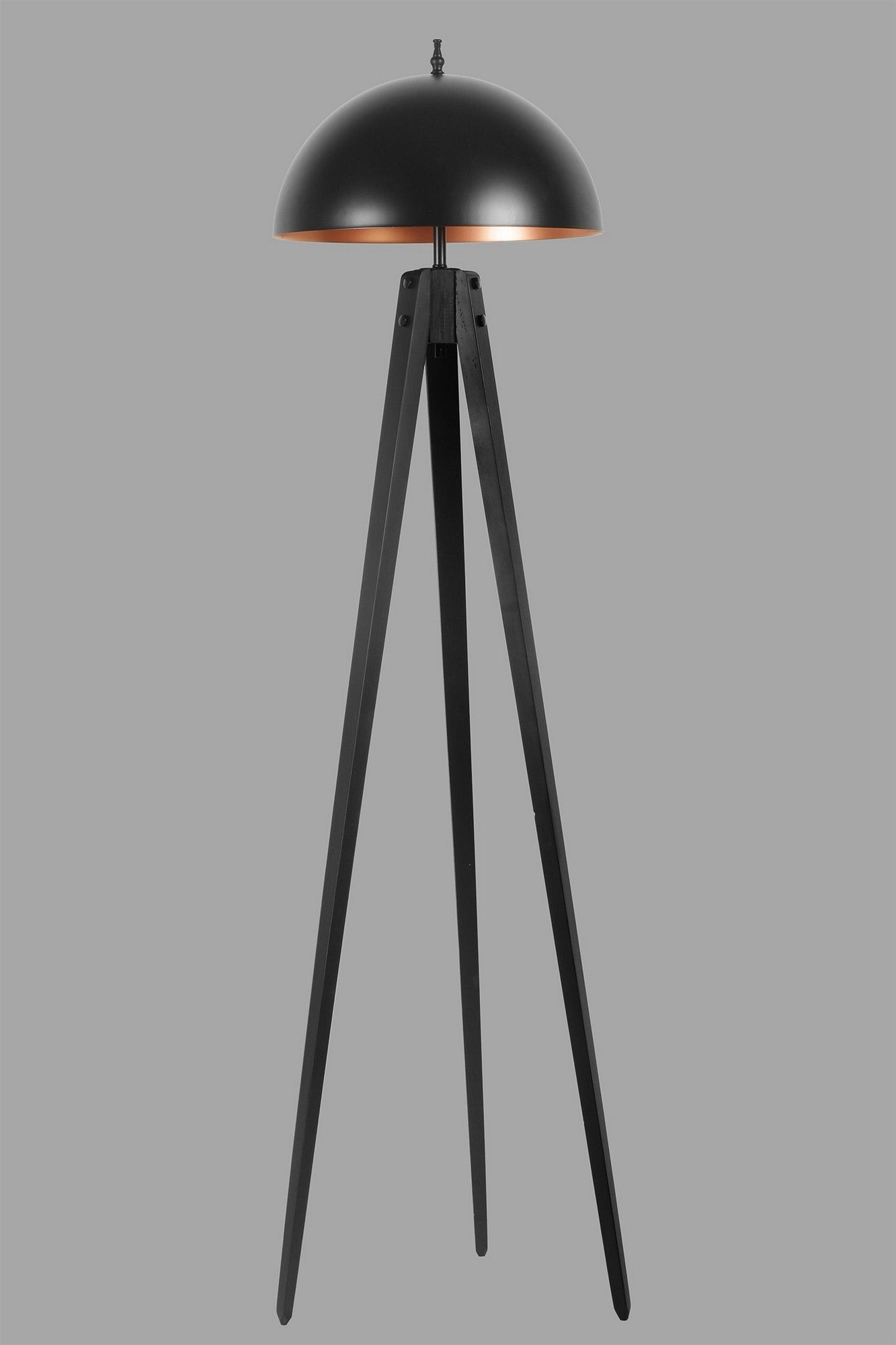 Candeeiro de Pé – 155 cm – Preto – Madeira e Metal