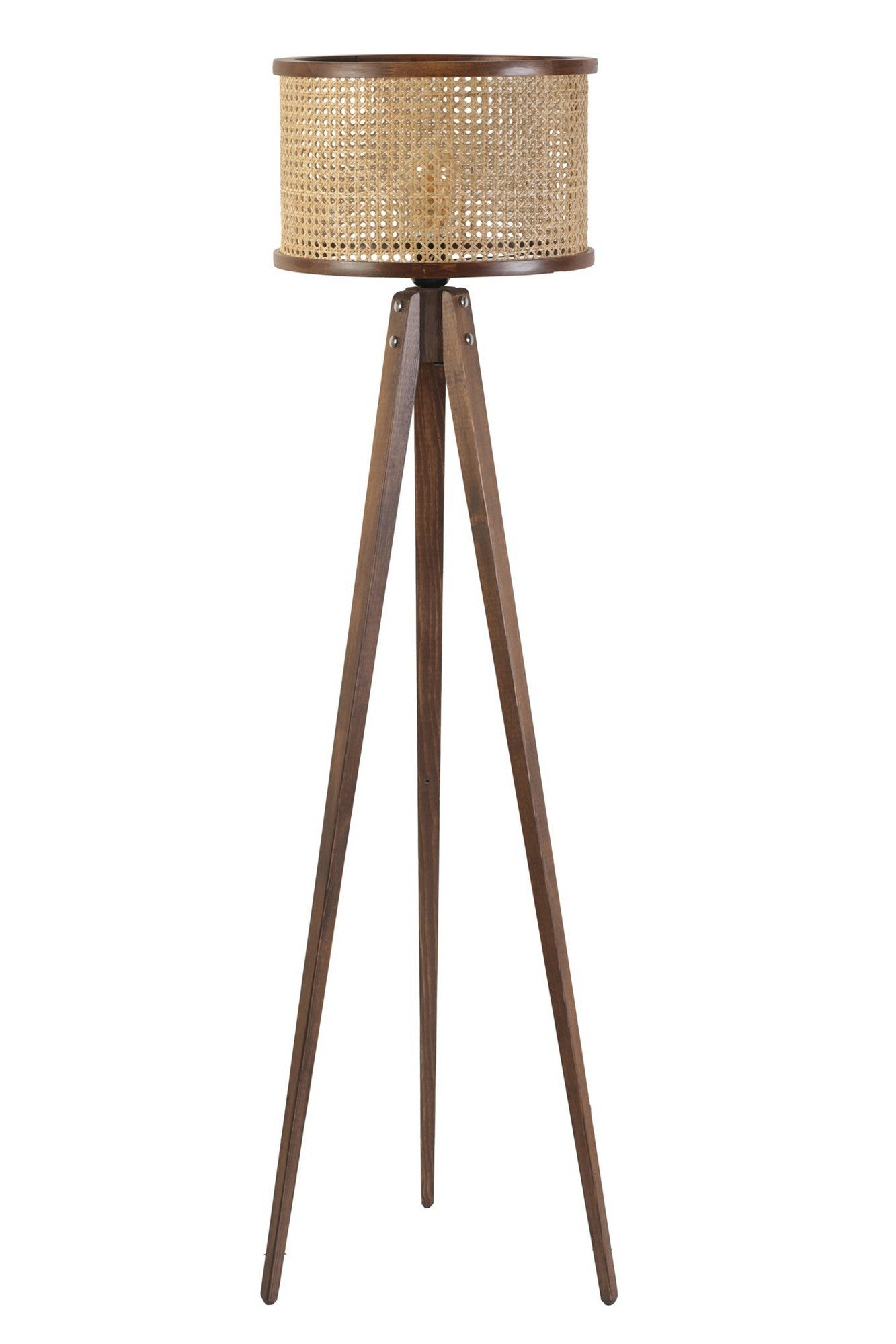 Candeeiro de Pé – 50 cm x 155 cm – Rattan e Nogueira