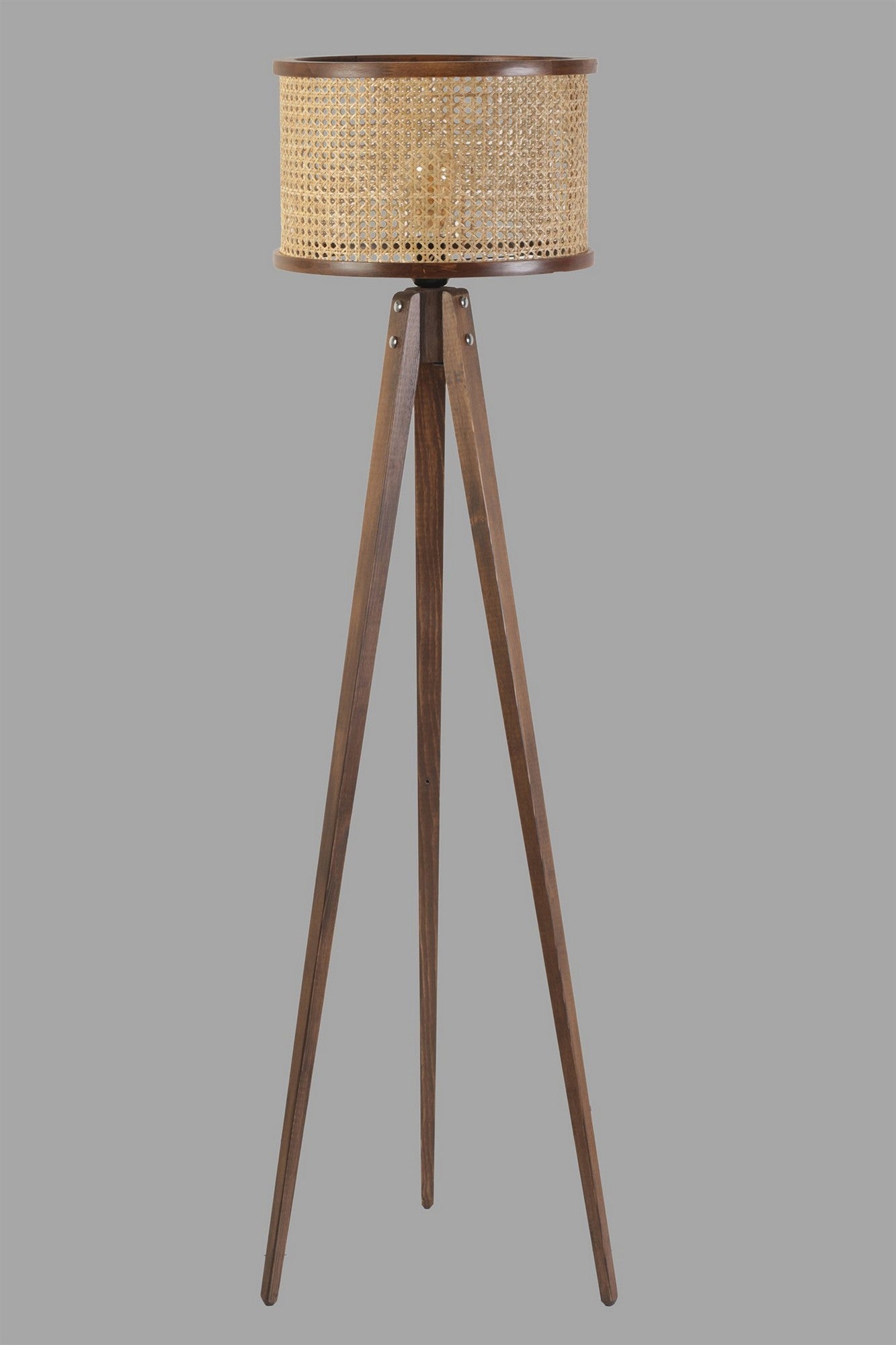 Candeeiro de Pé – 50 cm x 155 cm – Rattan e Nogueira