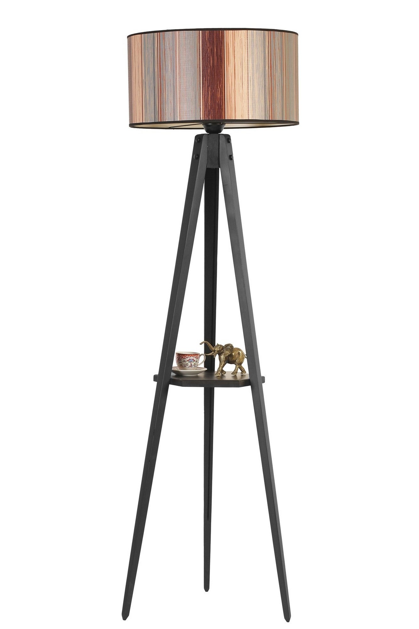Candeeiro de Pé de Madeira – 155 cm – Multicolorido