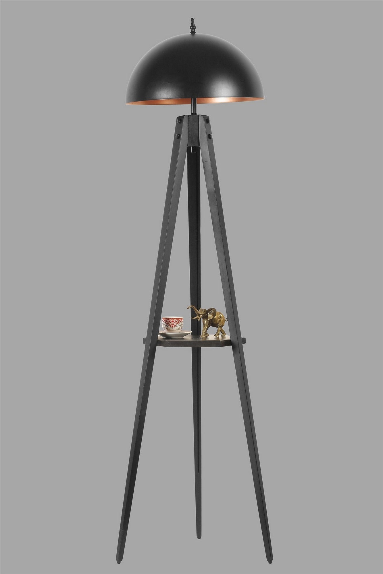 Candeeiro de Pé – 155 cm – Preto – Madeira