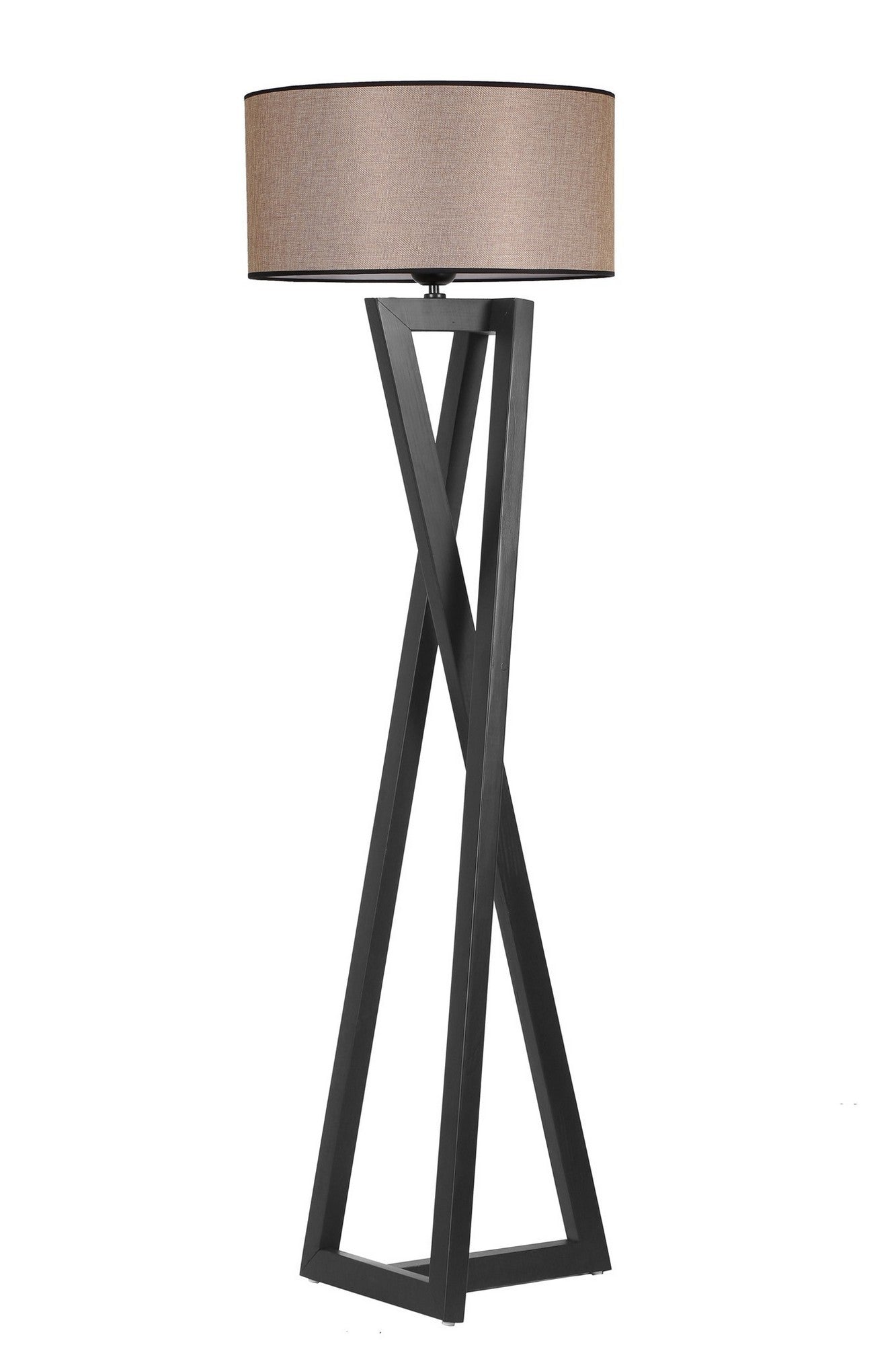 Candeeiro de Pé – 150 cm – Preto e Noz – Madeira