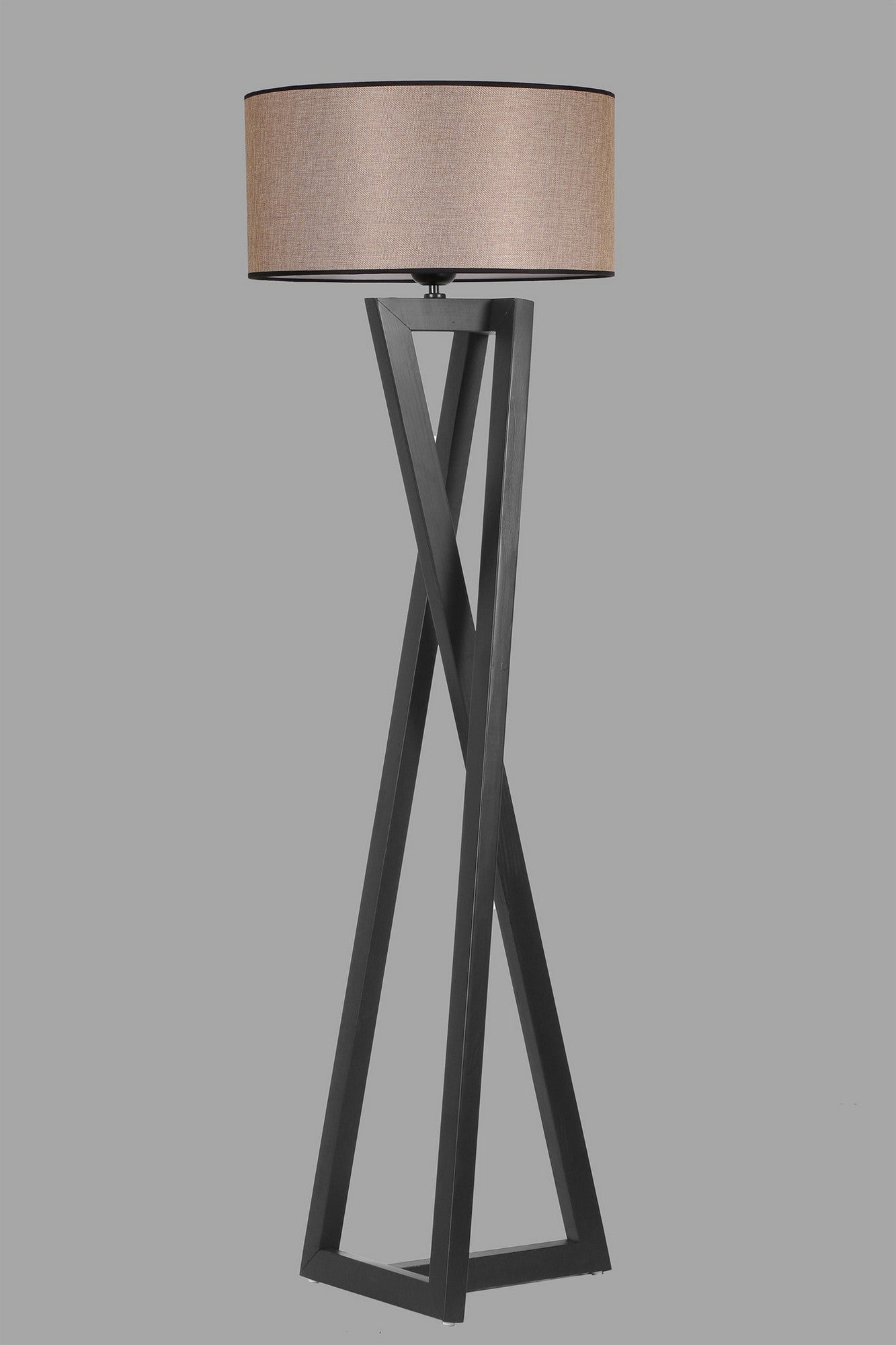 Candeeiro de Pé – 150 cm – Preto e Noz – Madeira