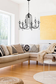 Candeeiro de Teto - 65 cm de diâmetro - Preto - Metal