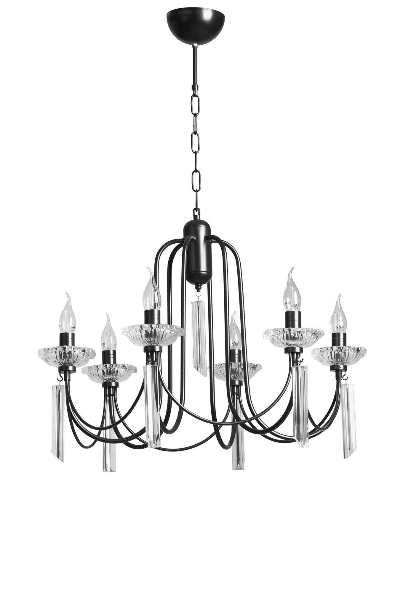 Candeeiro de Teto - 65 cm de diâmetro - Preto - Metal