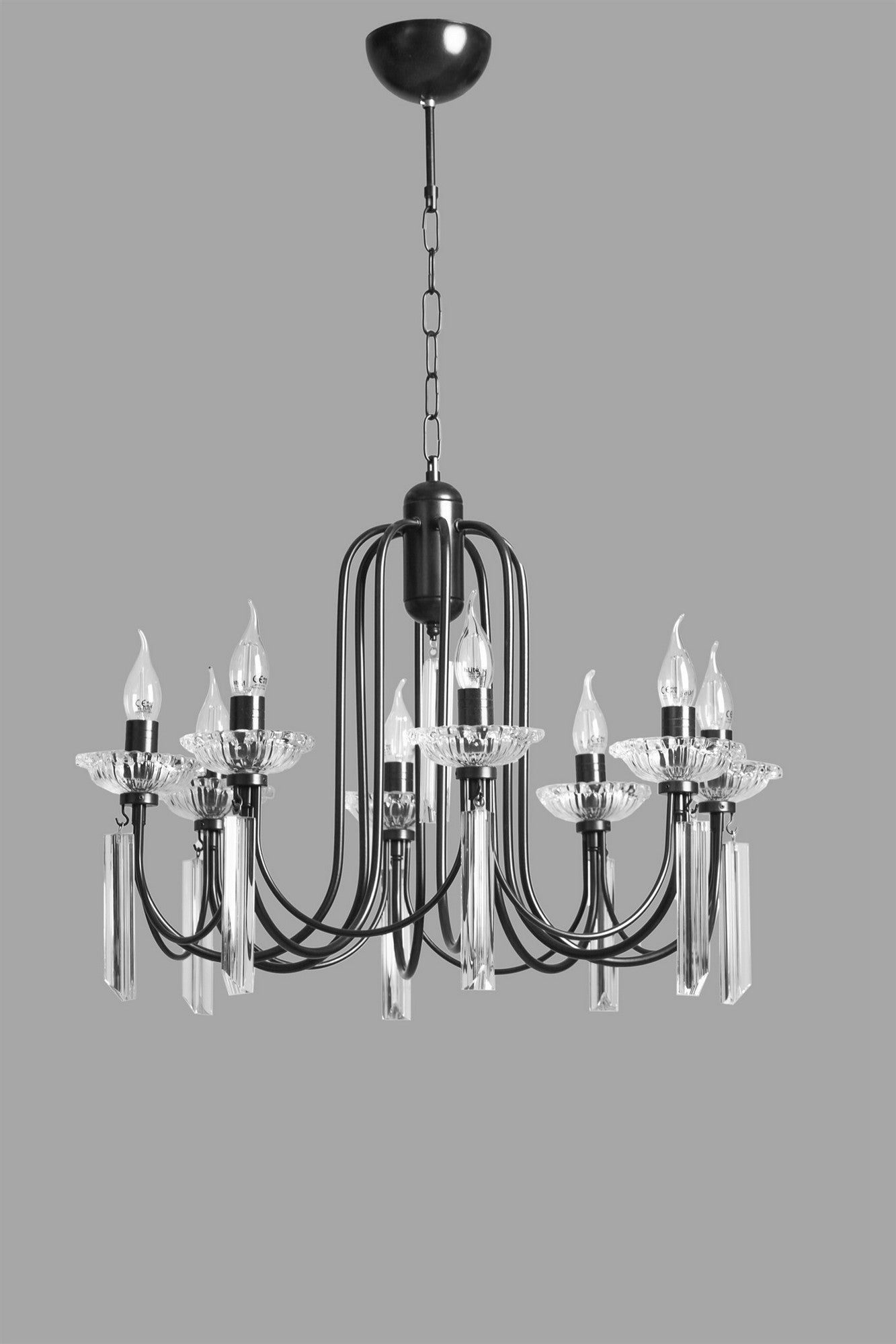 Candeeiro de Teto – 65 cm – Preto – Metal