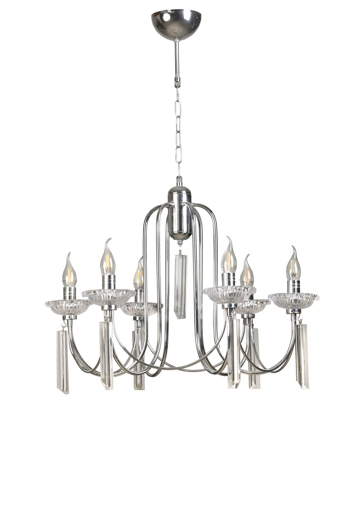 Candeeiro de Teto – 65 cm – Cromado – Metal