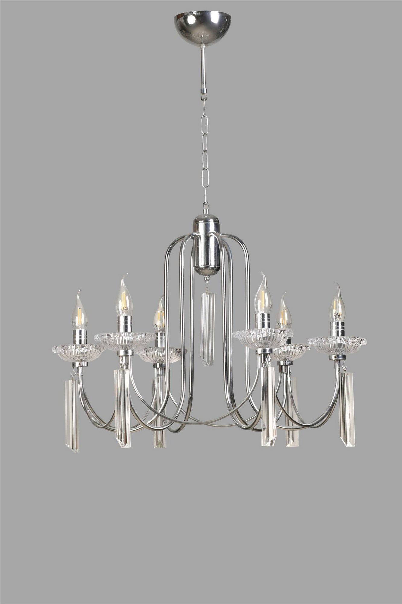 Candeeiro de Teto – 65 cm – Cromado – Metal