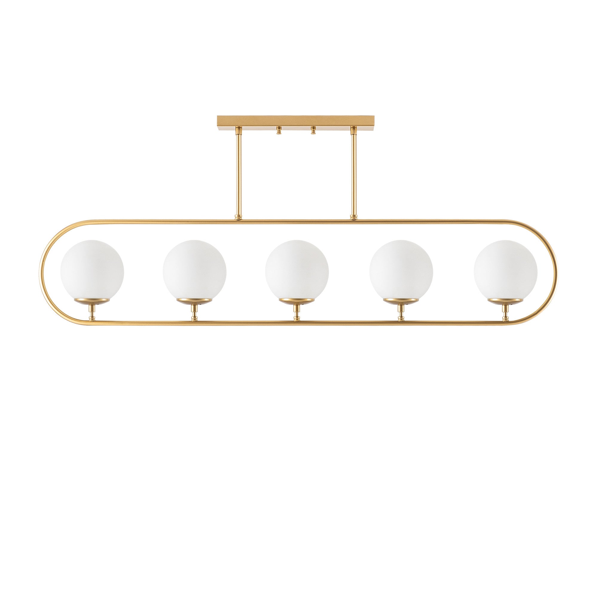 Candeeiro de Teto – 122 x 15 cm – Dourado – Metal e Vidro
