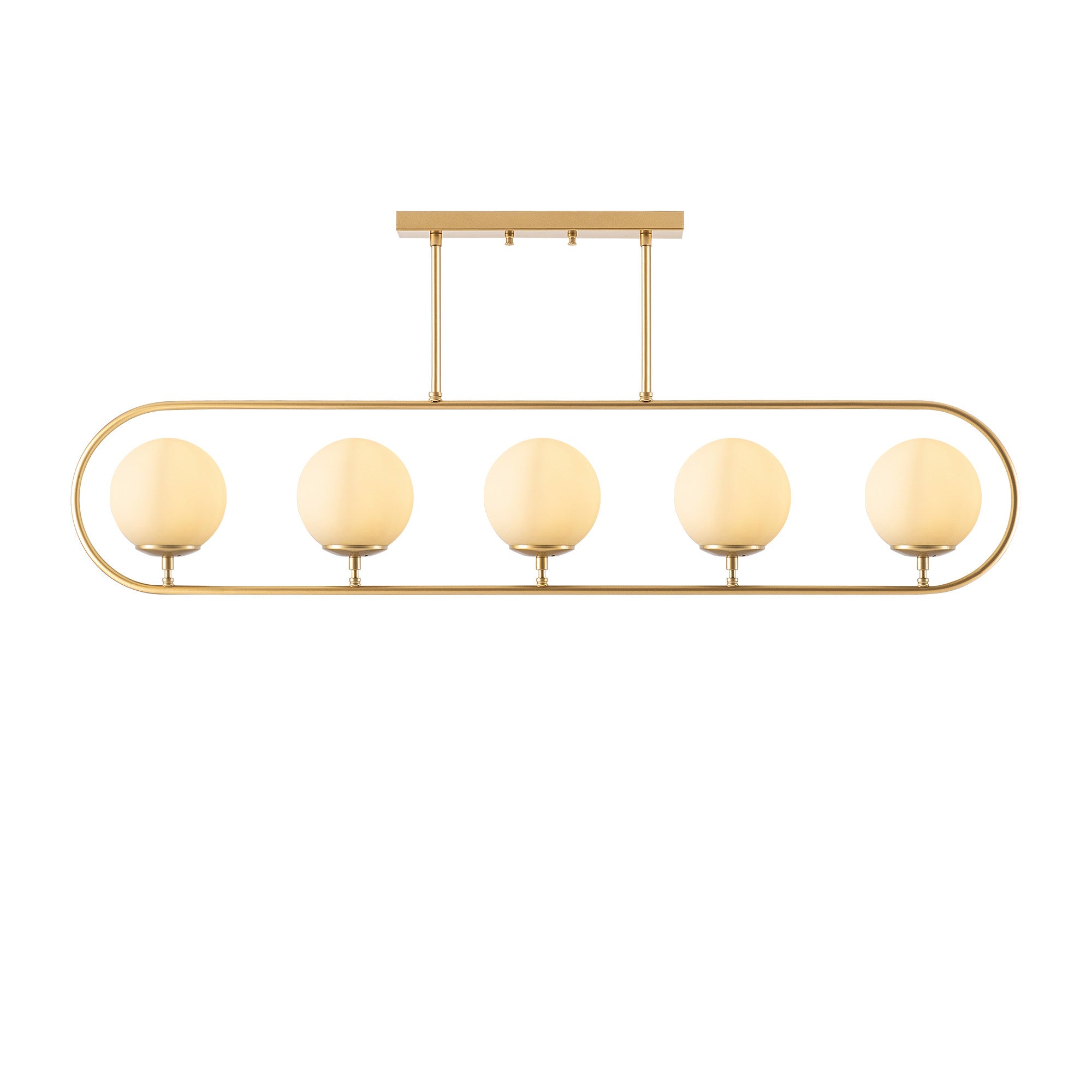 Candeeiro de Teto – 122 x 15 cm – Dourado – Metal e Vidro
