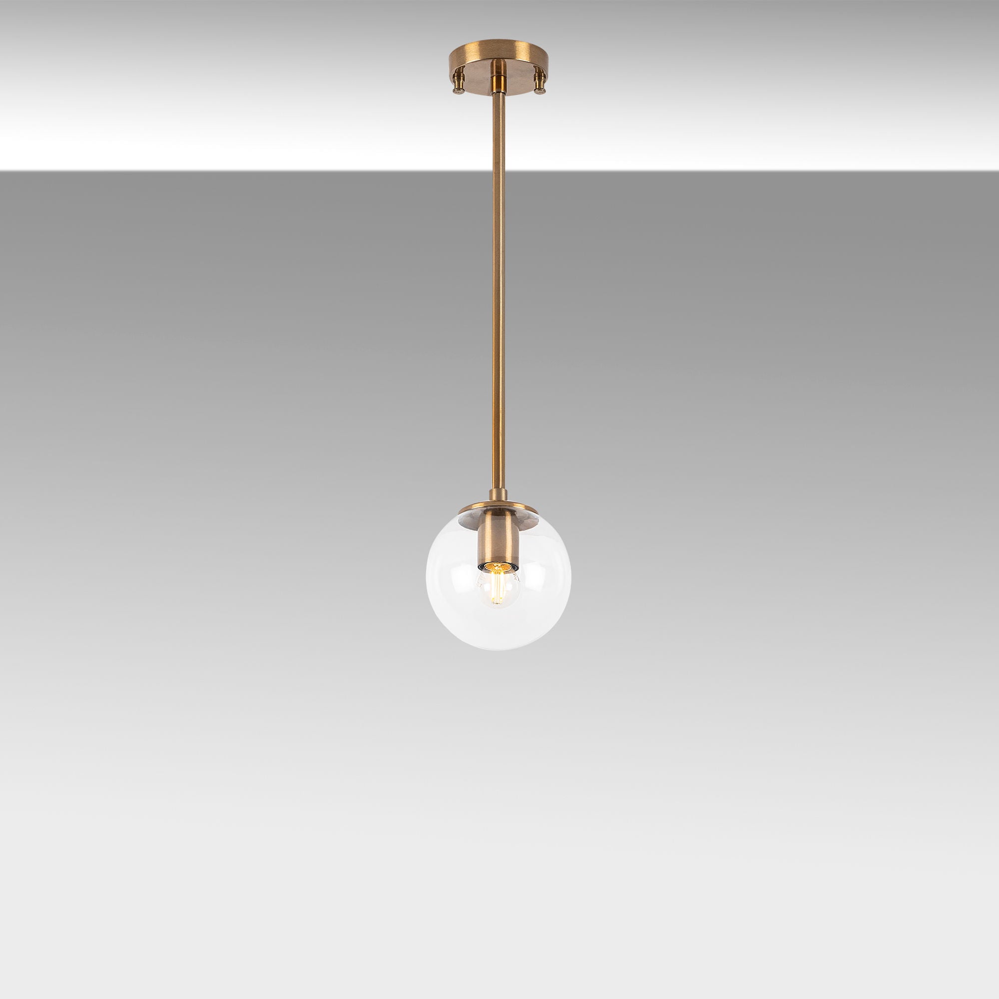 Candeeiro de Teto Vintage Elegante – 15 x 15 x 61 cm – Cobre – Metal