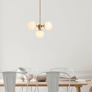 Candeeiro de Teto – Altura Ajustável 43-89 cm – Cor Cobre – Corpo em Metal e Tampa de Vidro