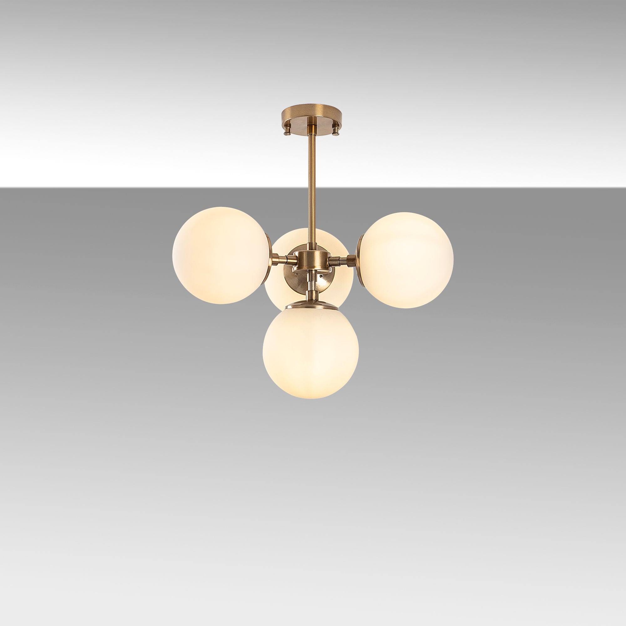 Candeeiro de Teto – 43 x 43 x 47 cm – cobre – Metal e Vidro