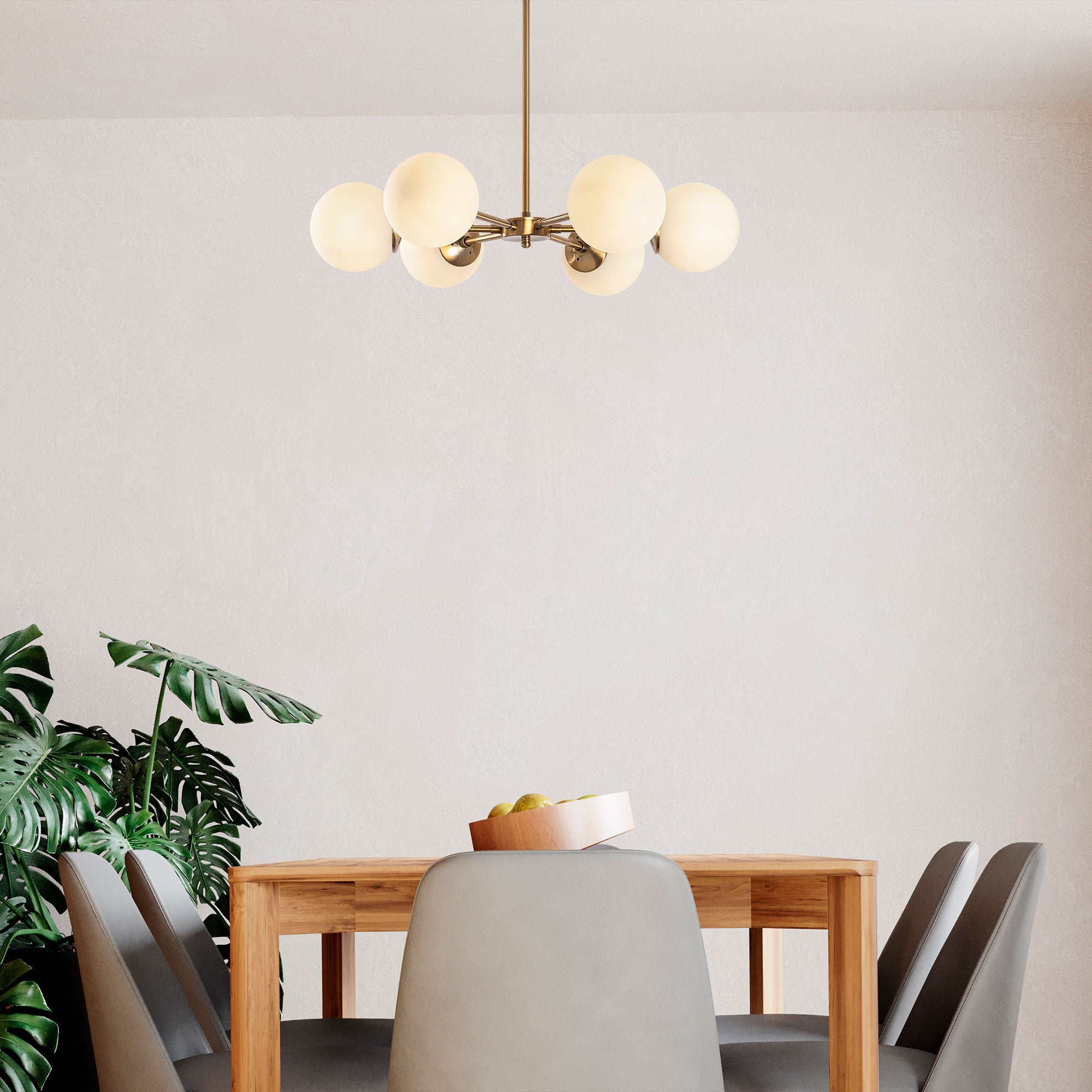 Candeeiro de Teto Vintage Elegante – 73 x 73 x 35-72 cm – Cobre – Metal e Vidro