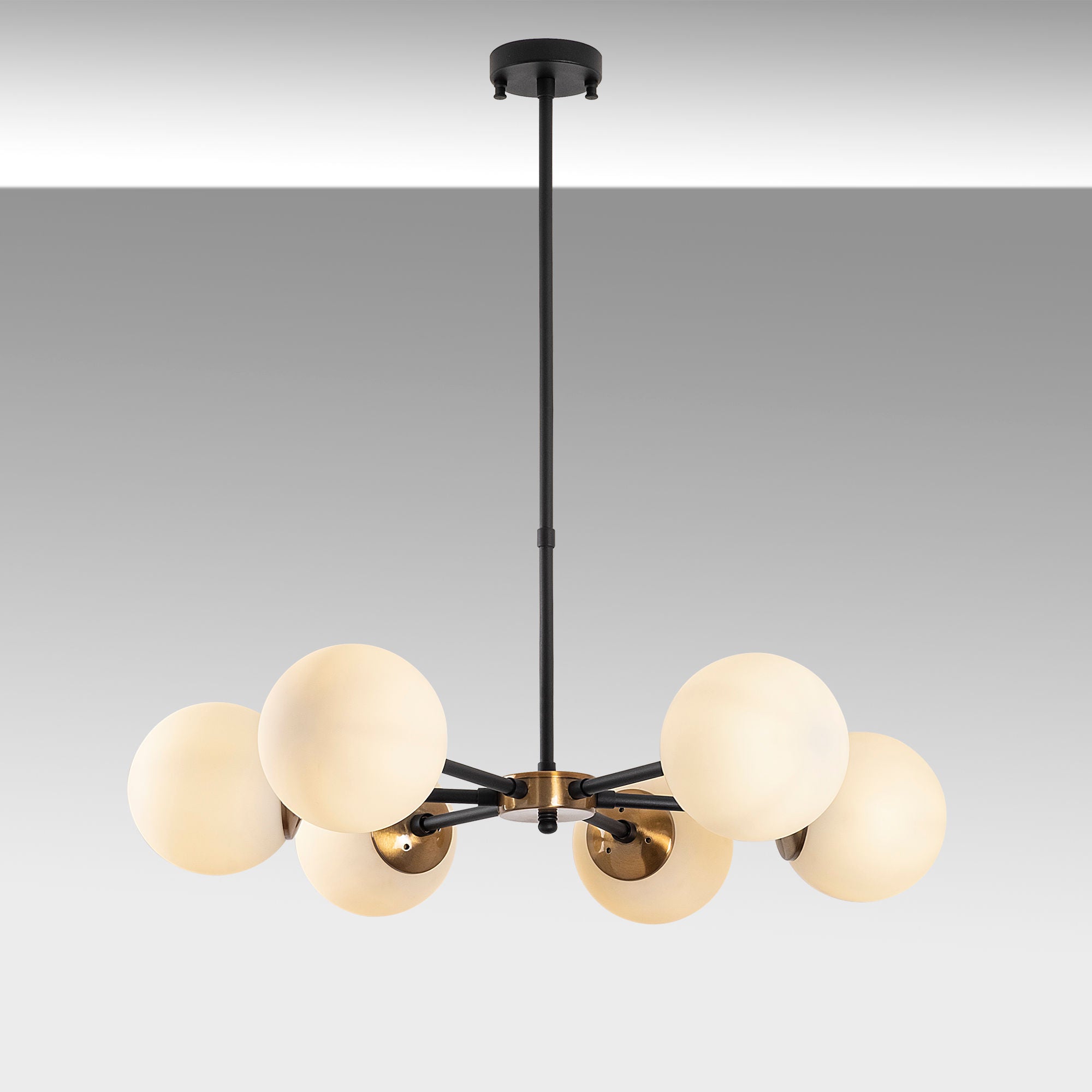 Candeeiro de Teto – 73x73x35-72 cm – preto/antigo/creme – metal
