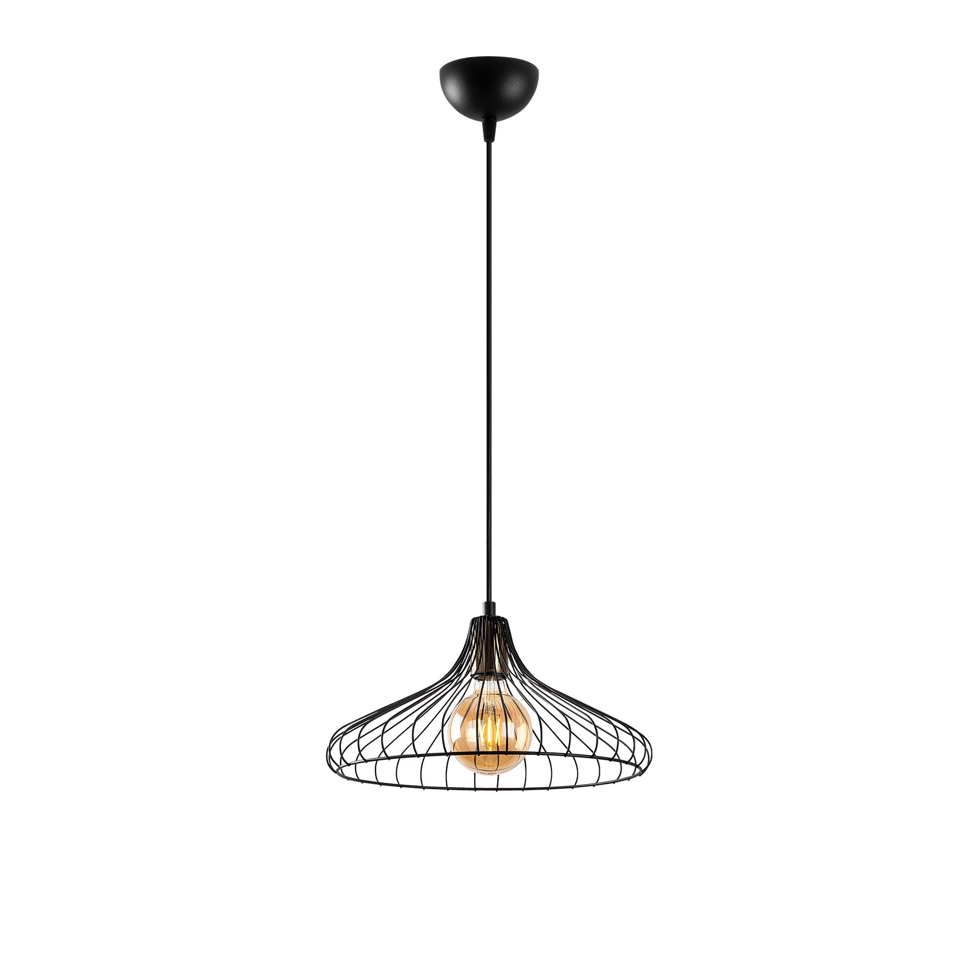 Candeeiro de Teto industrial – altura ajustável de 30 a 120 cm – preto – metal