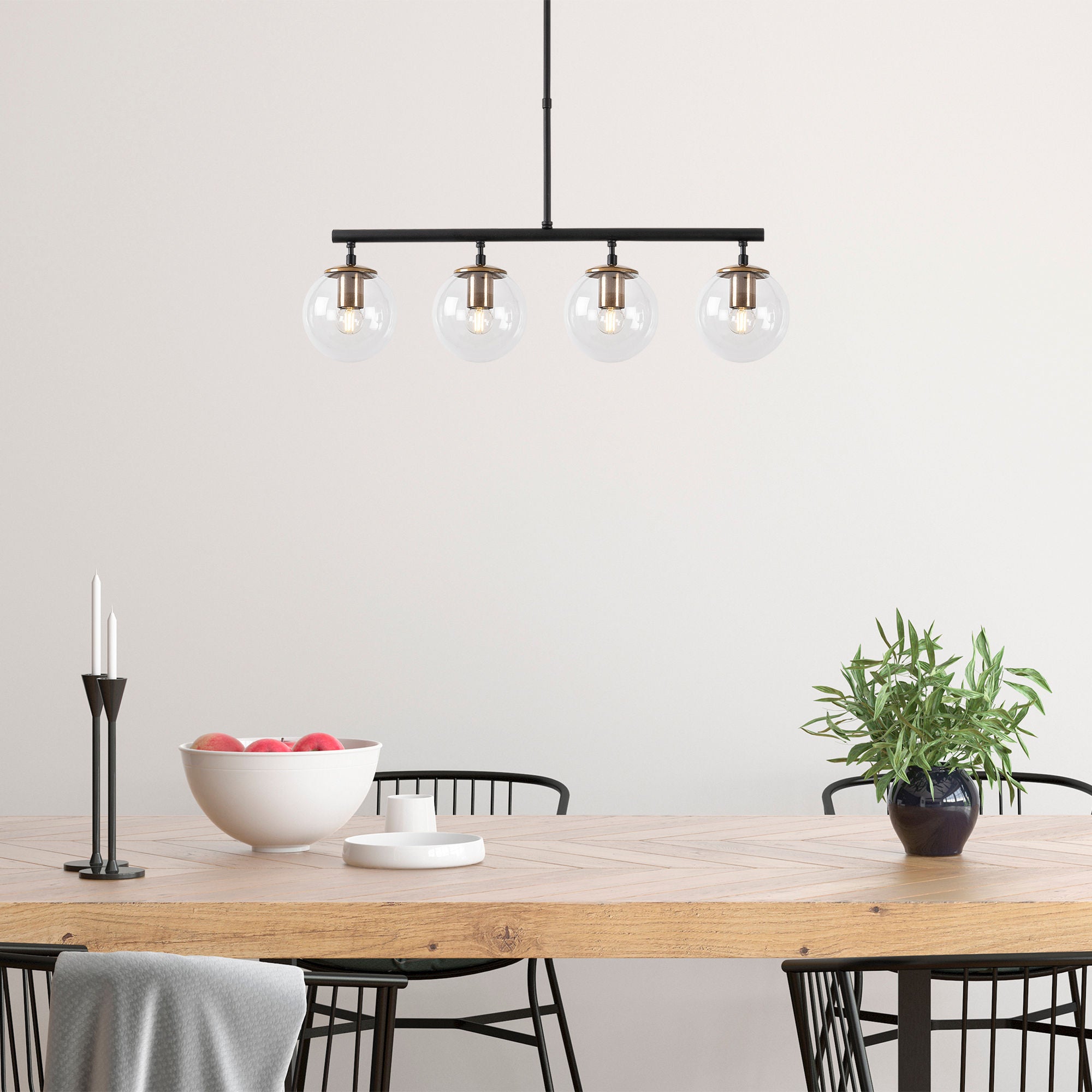 Candeeiro de Teto – 70 x 15 x 43-87 cm – Preto e Antigo – Metal e Vidro