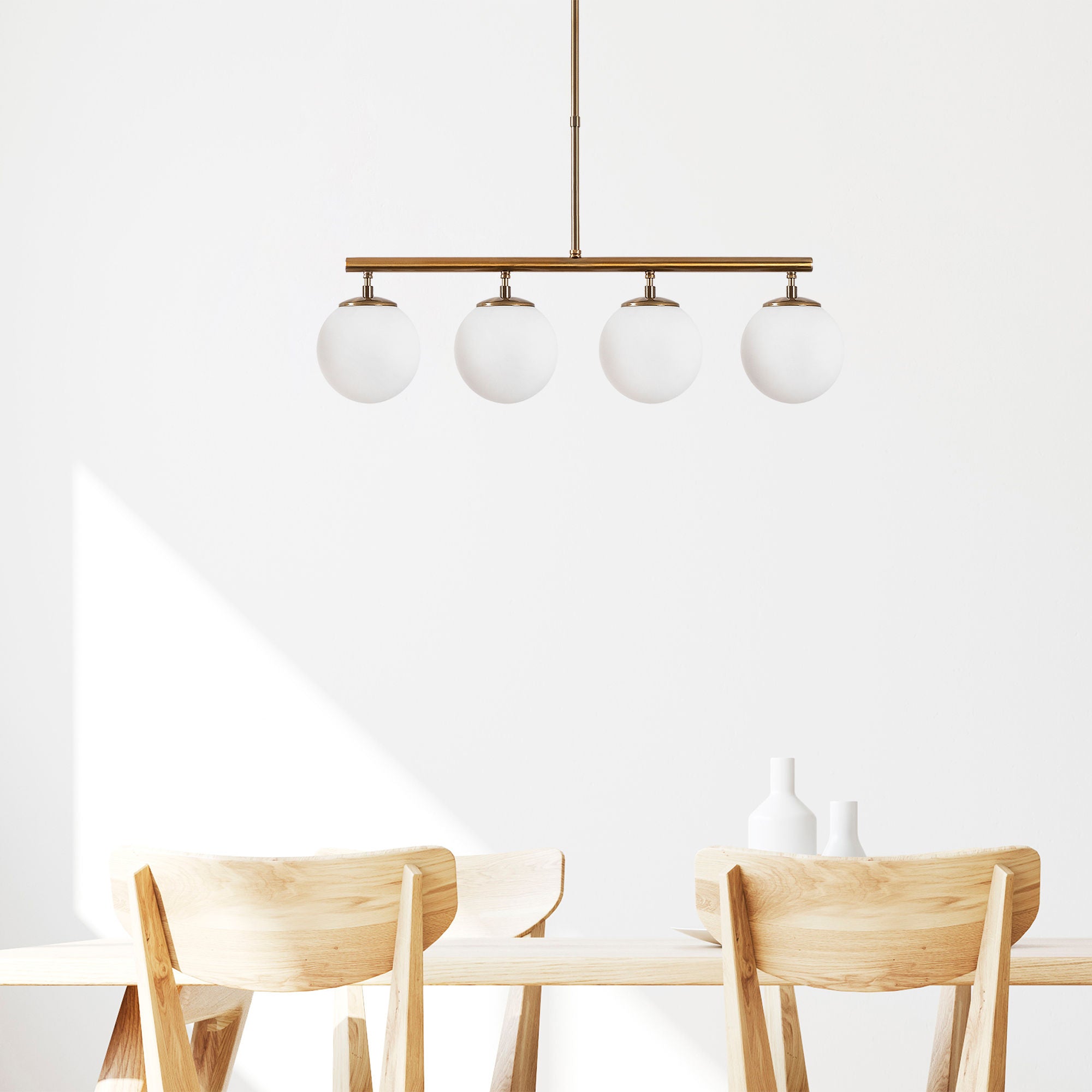 Candeeiro de Teto – 43-87 cm – Cobre – Metal e Vidro