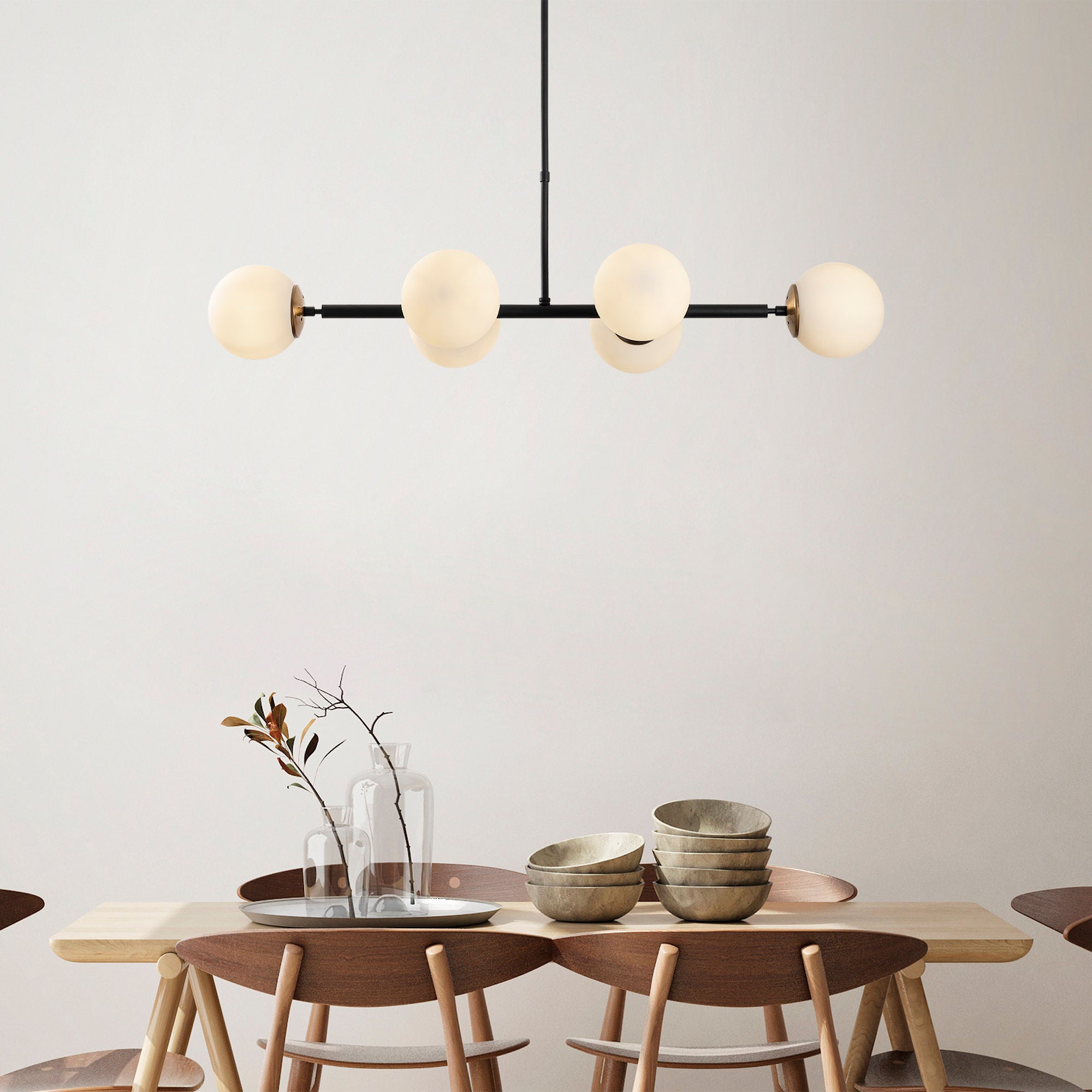 Candeeiro de Teto Industrial – 110 x 40 x 35-66 cm – Preto e Creme Antigo – Metal